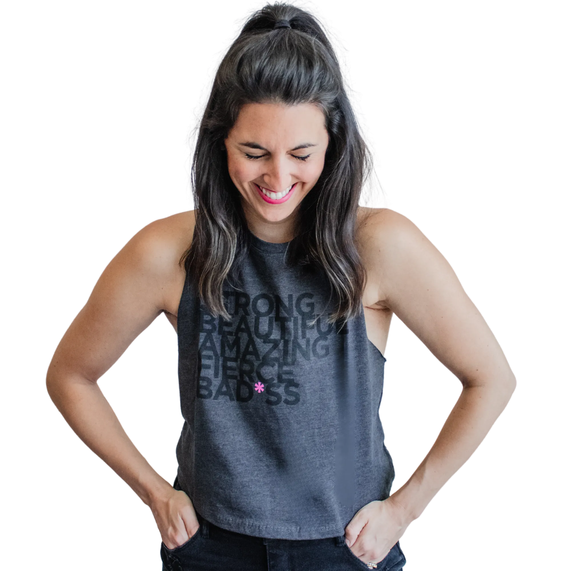 Fighting Pretty Logo Bad*ss Cropped Tank