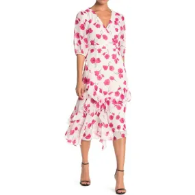 Gabby Skye Floral Ruffled Chiffon Midi Dress