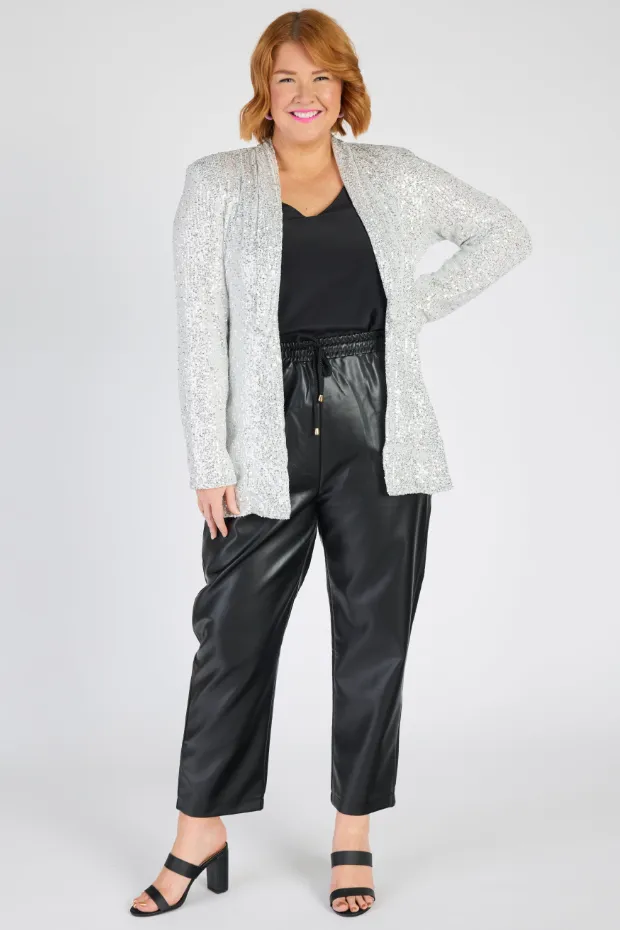 Glow Silver Sequins Blazer