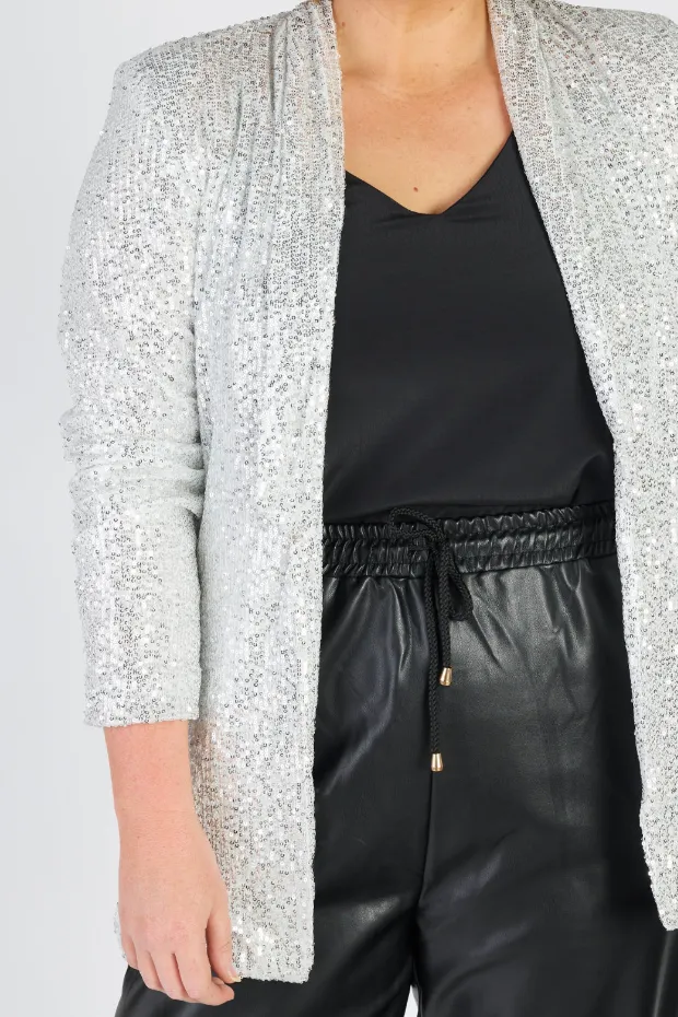 Glow Silver Sequins Blazer