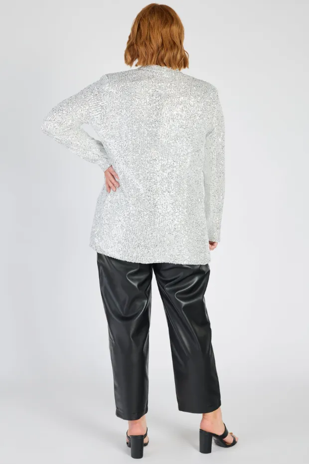 Glow Silver Sequins Blazer