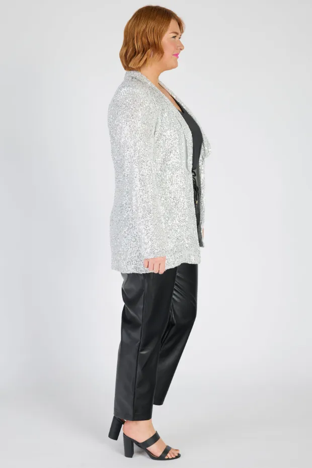 Glow Silver Sequins Blazer