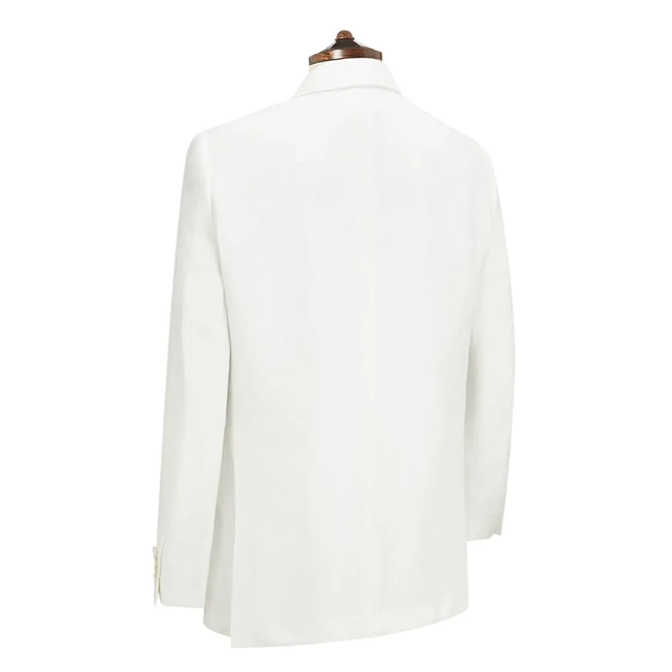 Gregory Chalk White Twill Linen Jacket