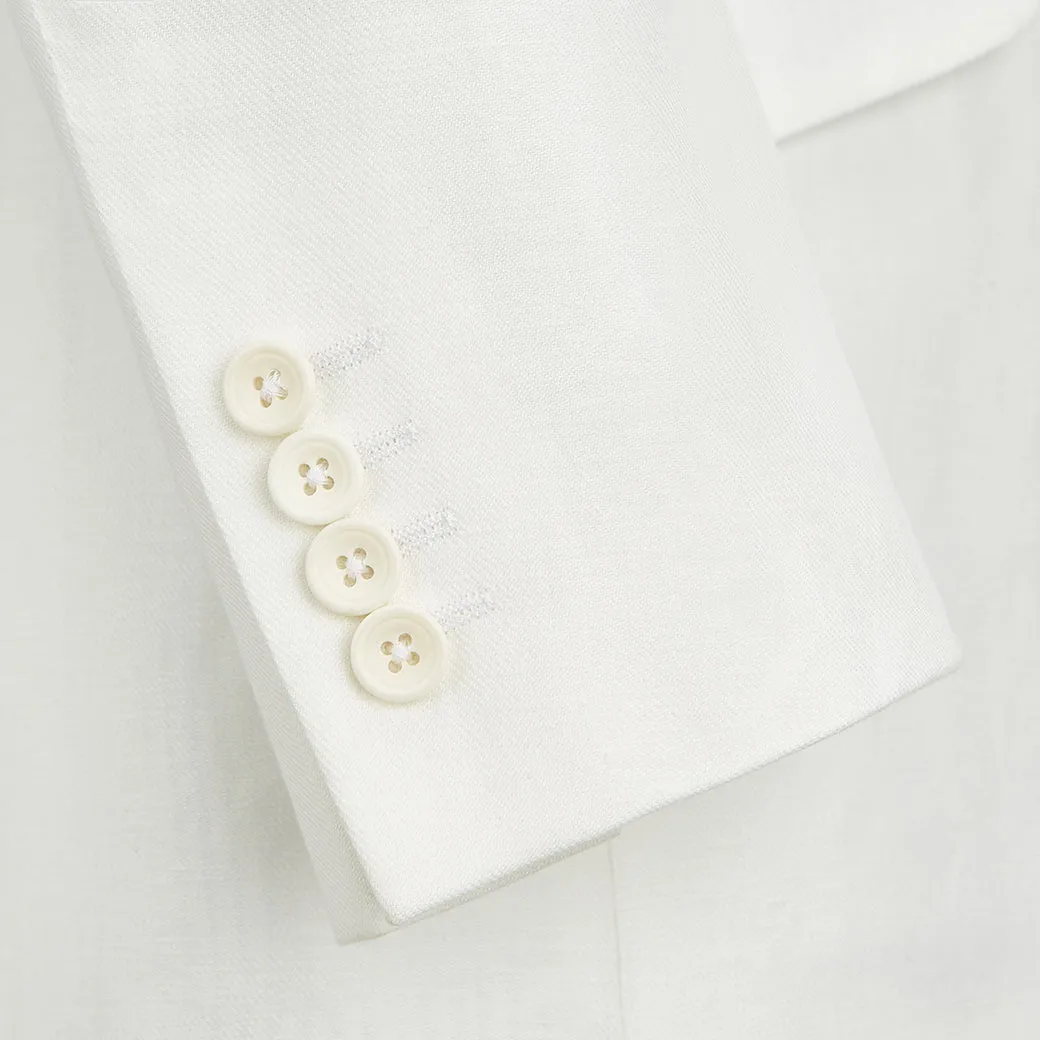 Gregory Chalk White Twill Linen Jacket