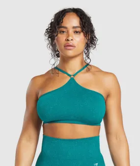 Gymshark Adapt Fleck Seamless Halterneck Bralette- Ocean Teal/Artificial Teal