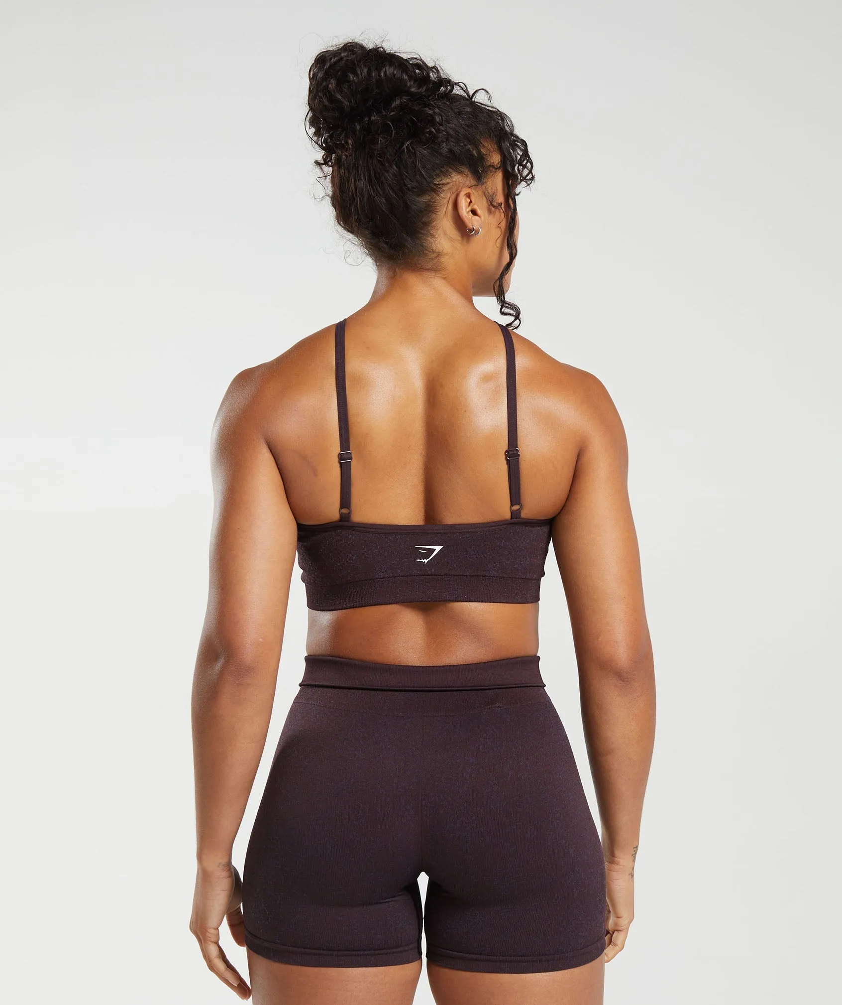 Gymshark Adapt Fleck Seamless Halterneck Bralette - Plum Brown/Dewberry Purple