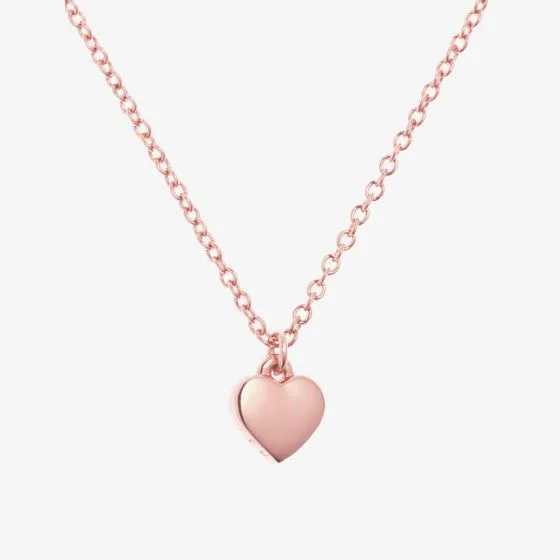 Hara Tiny Heart Pendant Necklace Rose Gold