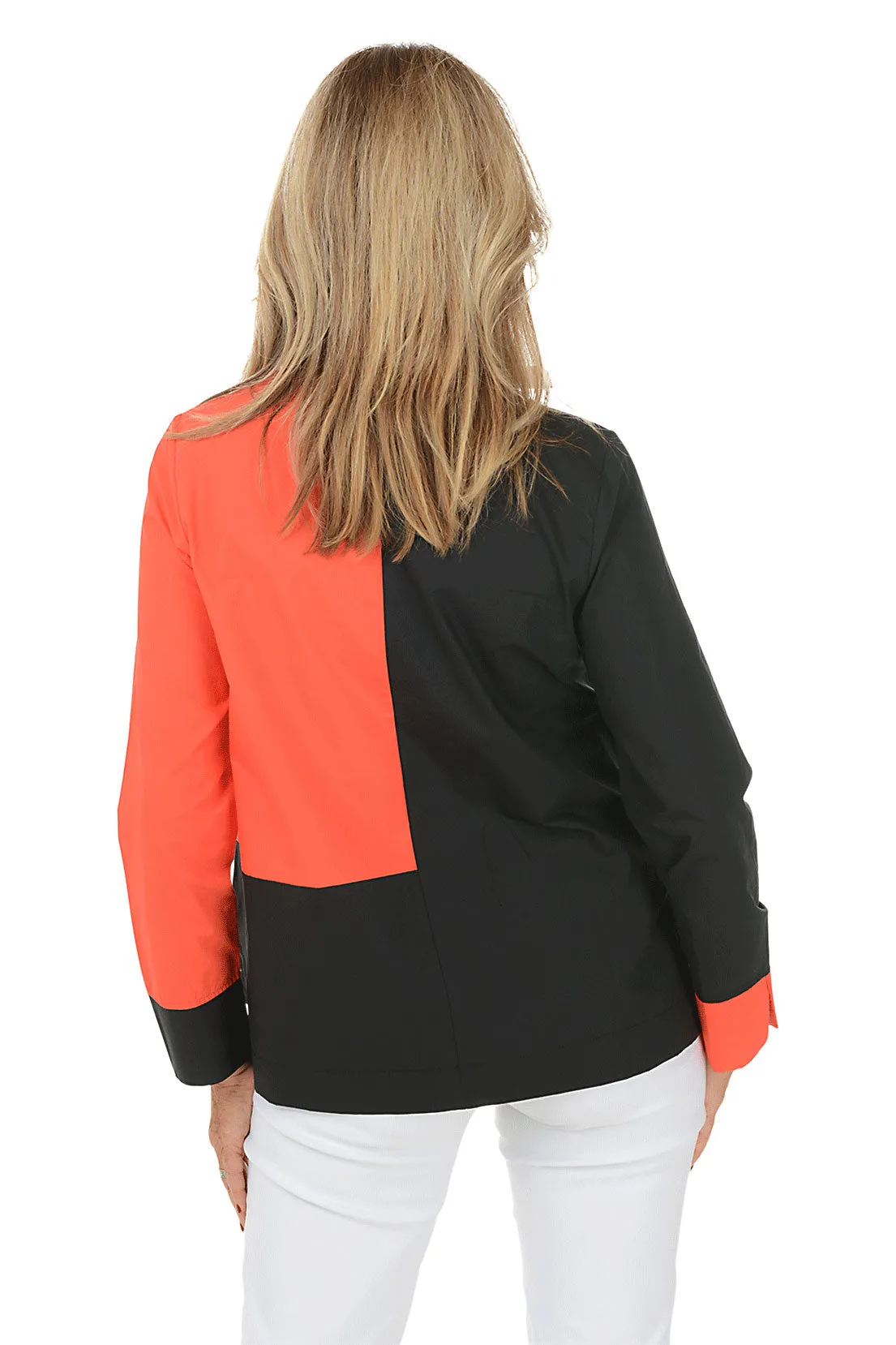 Hot Sun Color Block Shirt Jacket