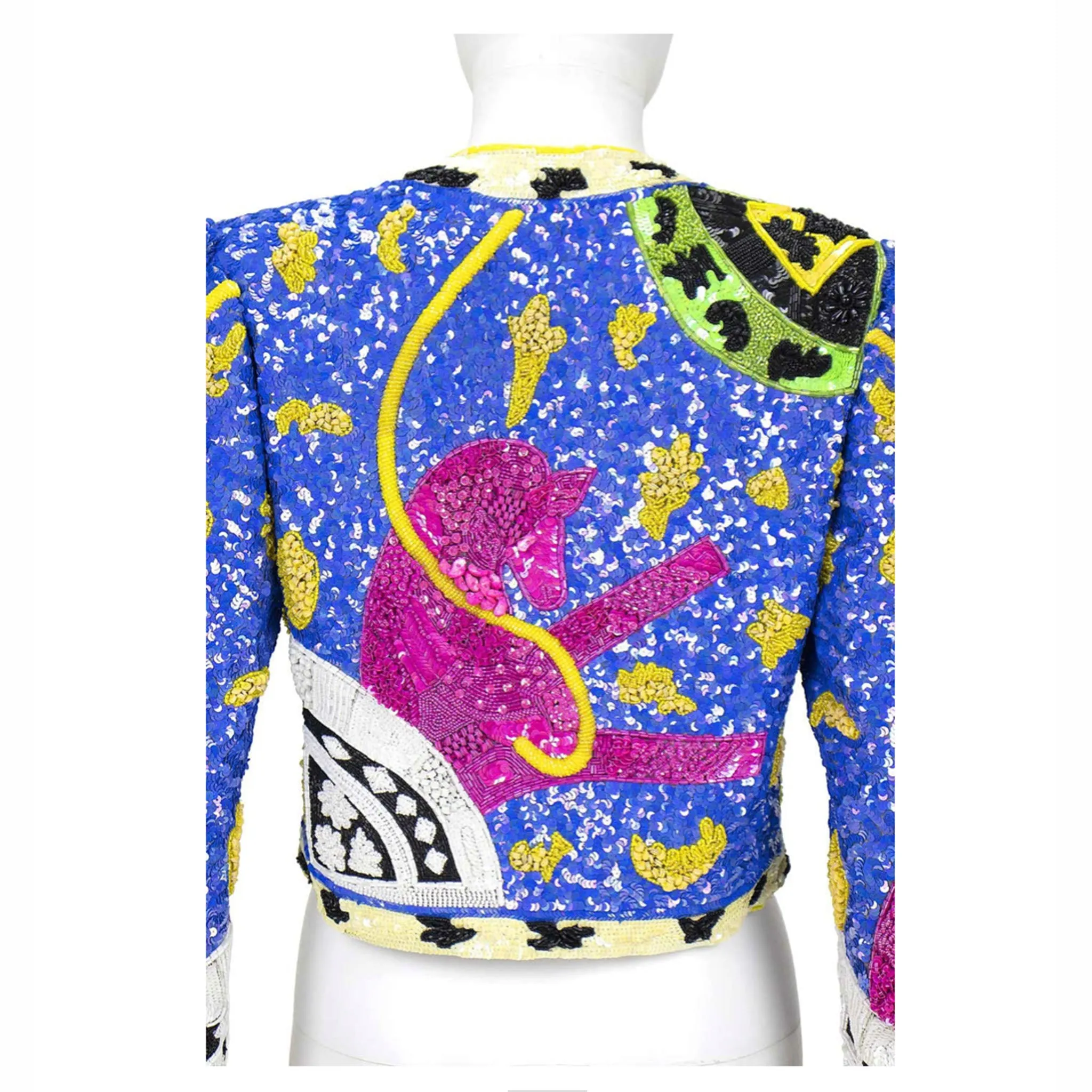 JEANETTE KASTENBERG 1990s Multi-Color Unicorn Beaded Jacket