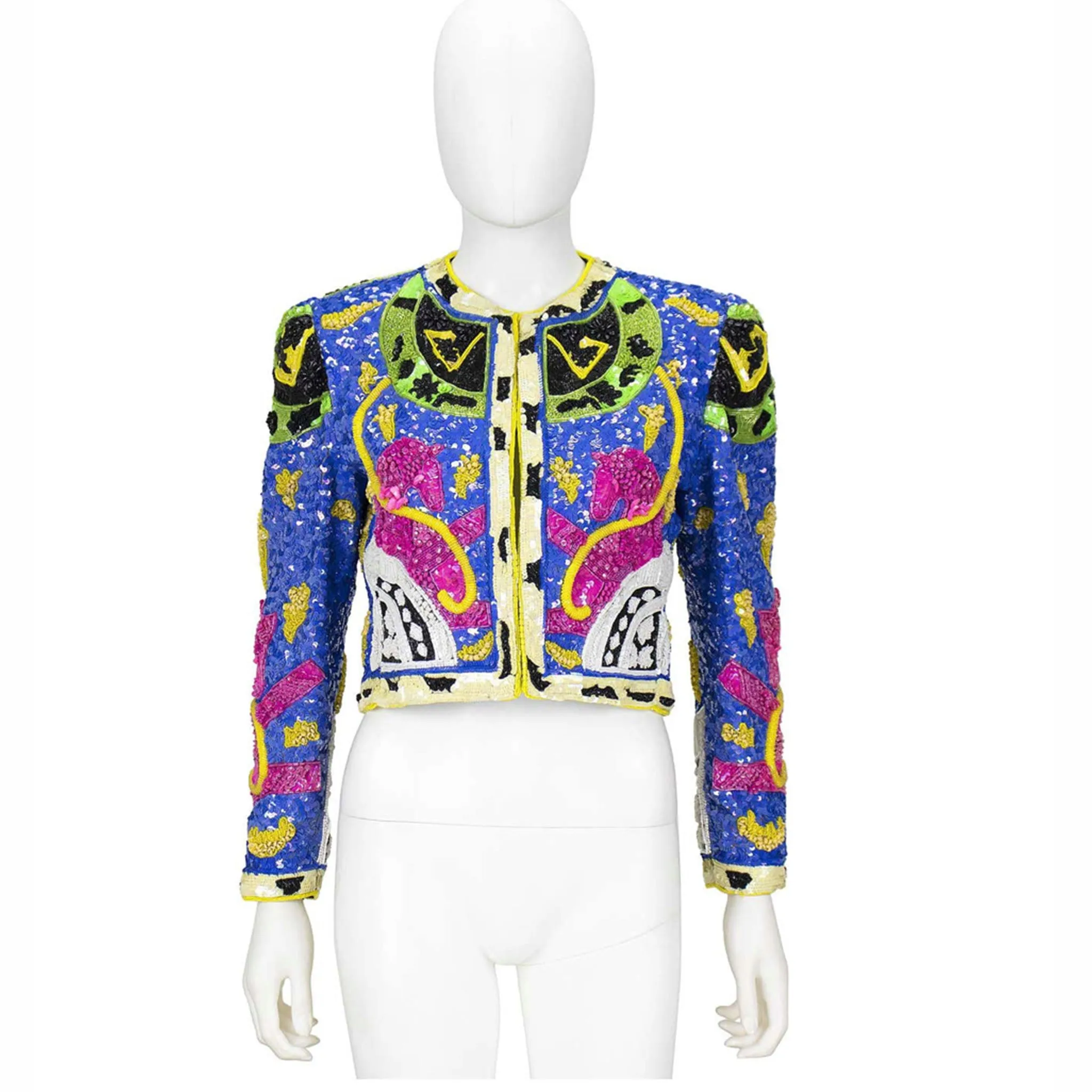 JEANETTE KASTENBERG 1990s Multi-Color Unicorn Beaded Jacket