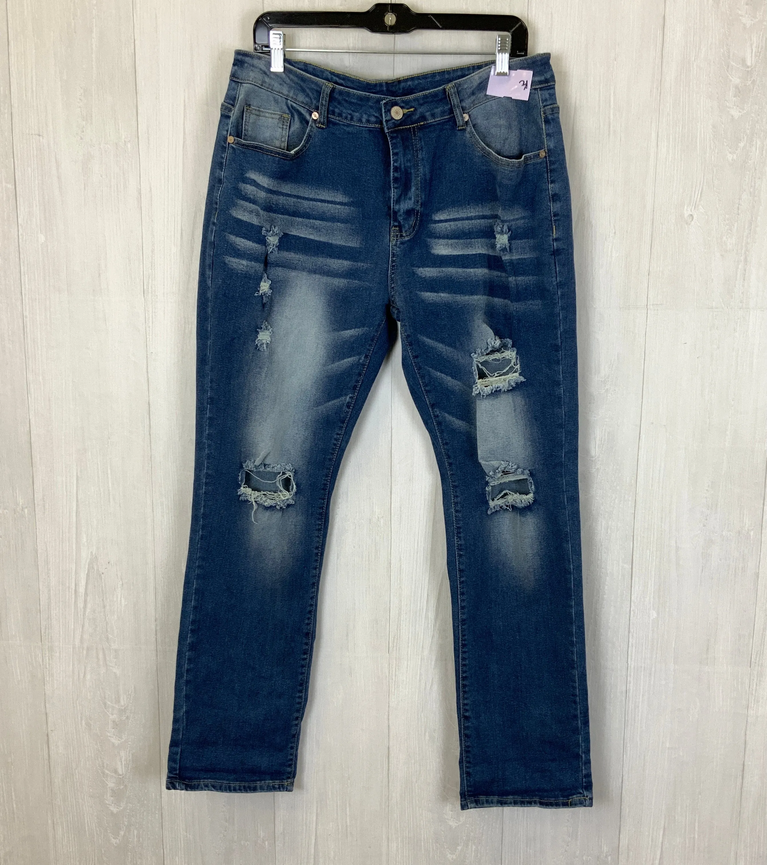 Jeans Boyfriend By Clothes Mentor In Blue Denim, Size: Xl