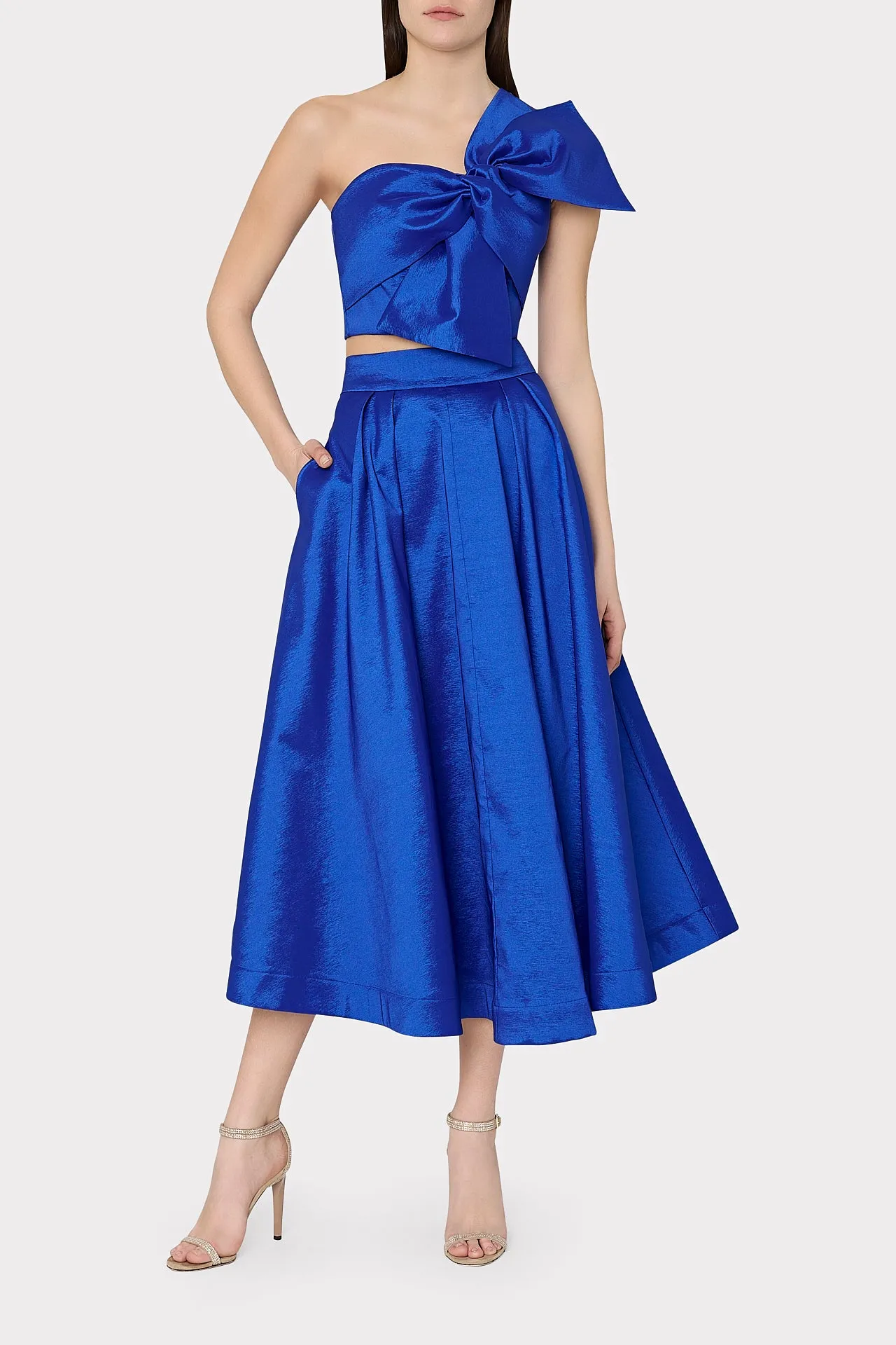 Juliet Taffeta Midi Skirt