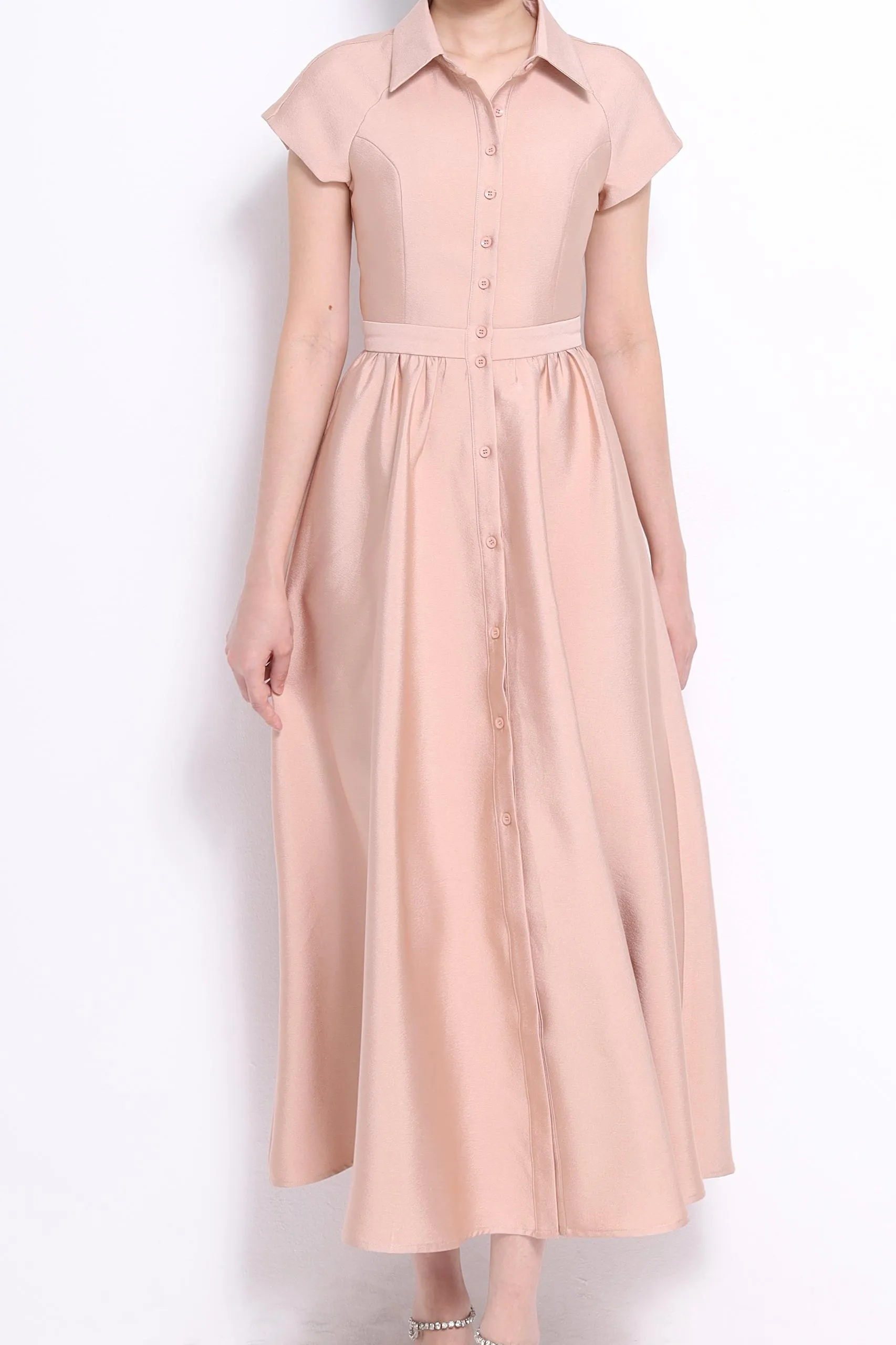 June A-line Satin Dress