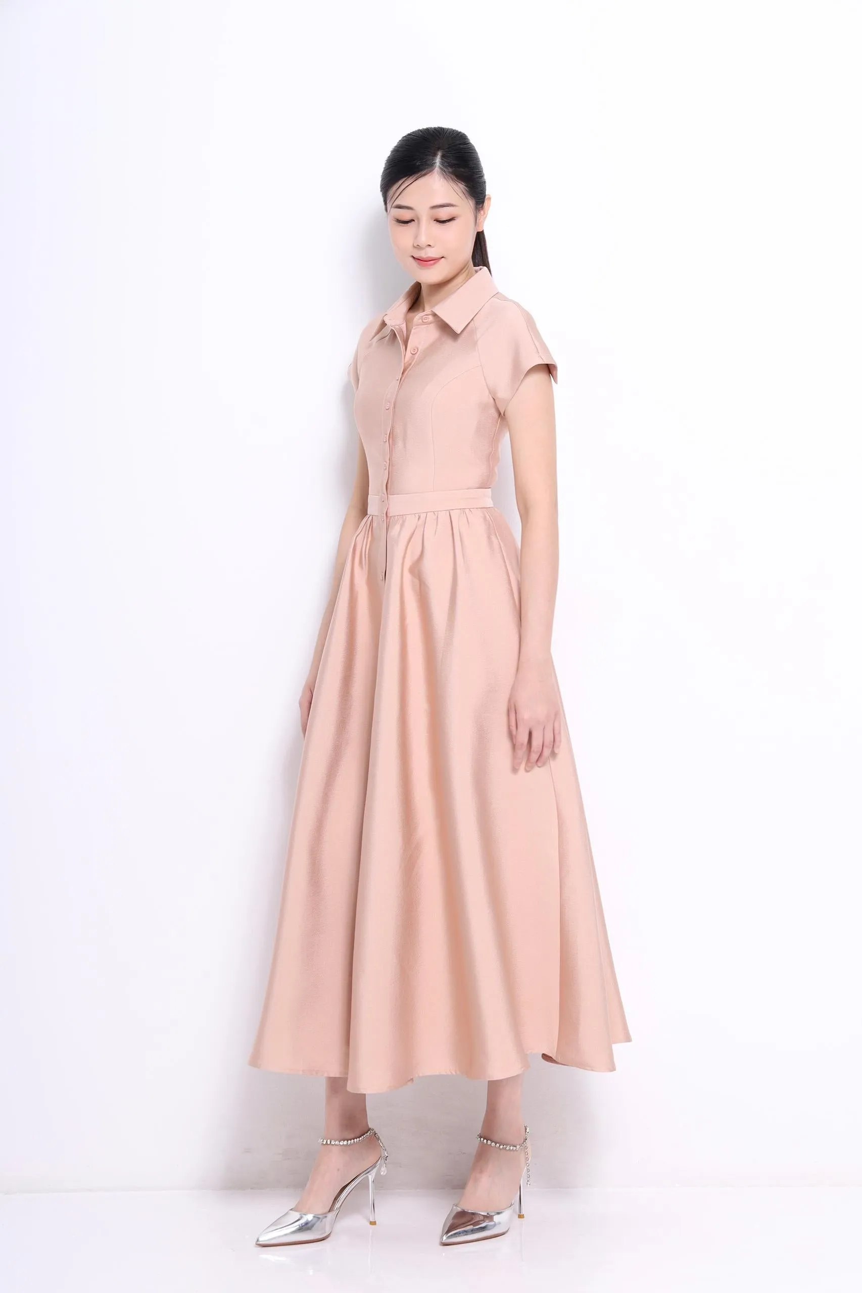 June A-line Satin Dress