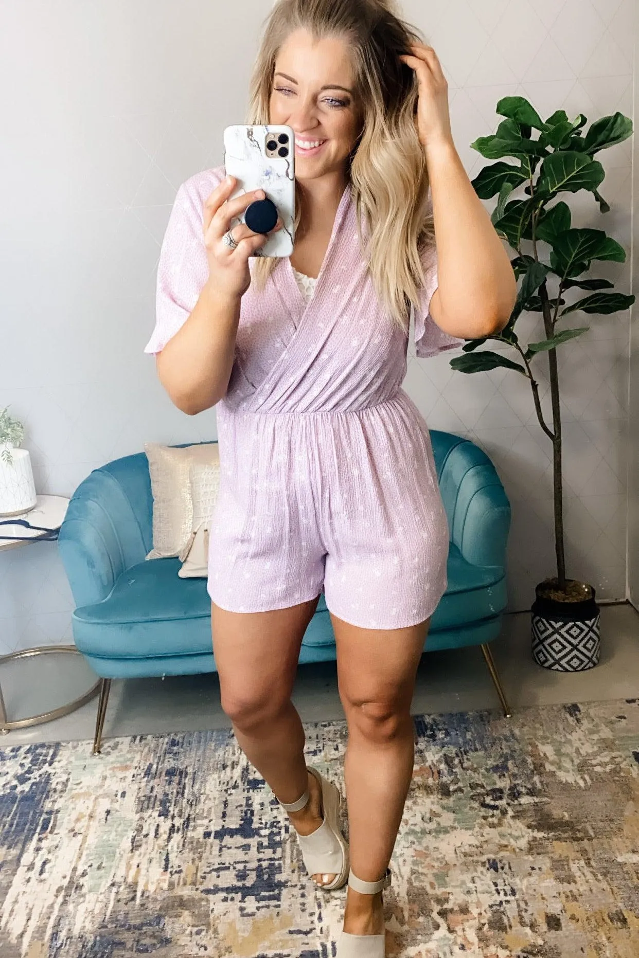 Just Stop Already- Lavender Dainty Flower Romper