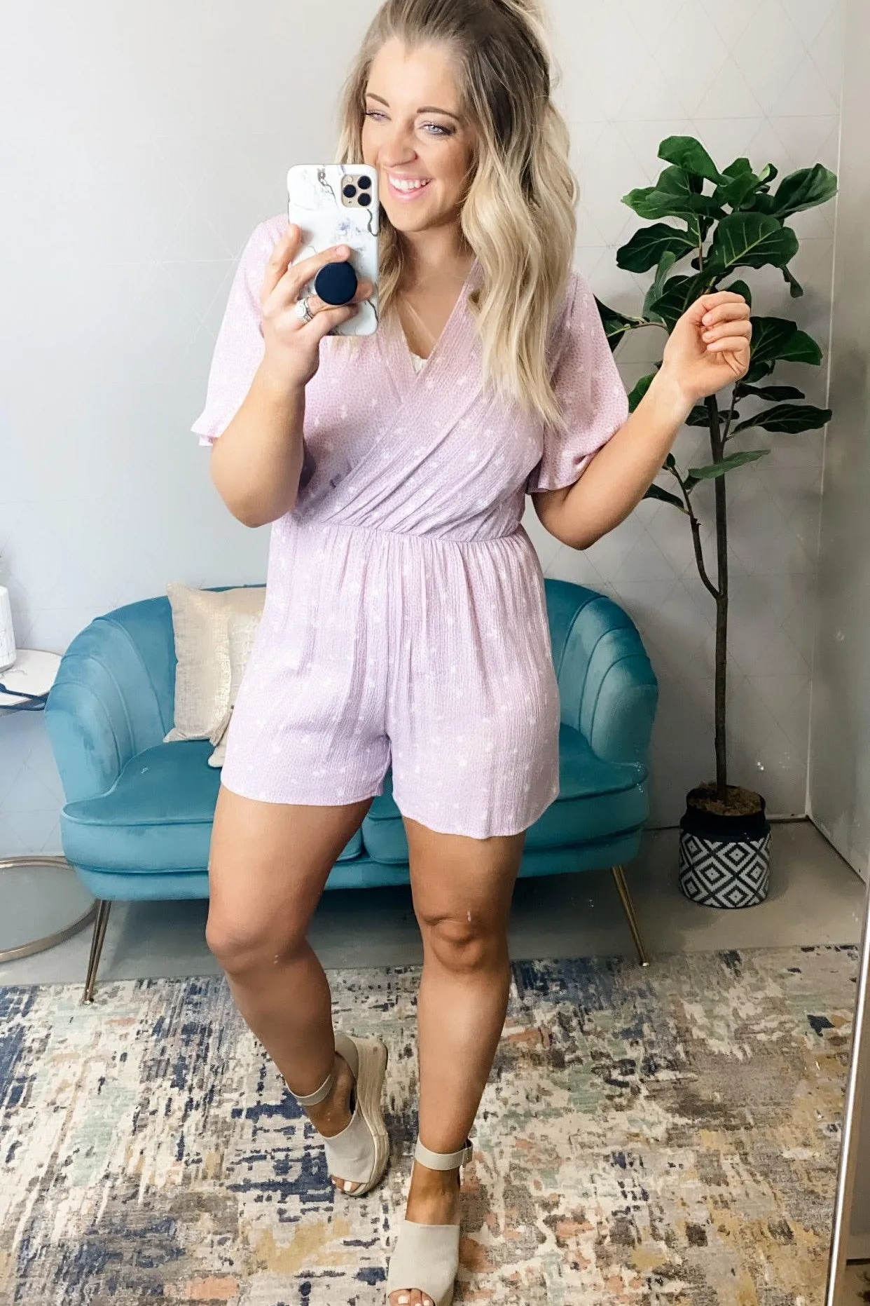 Just Stop Already- Lavender Dainty Flower Romper