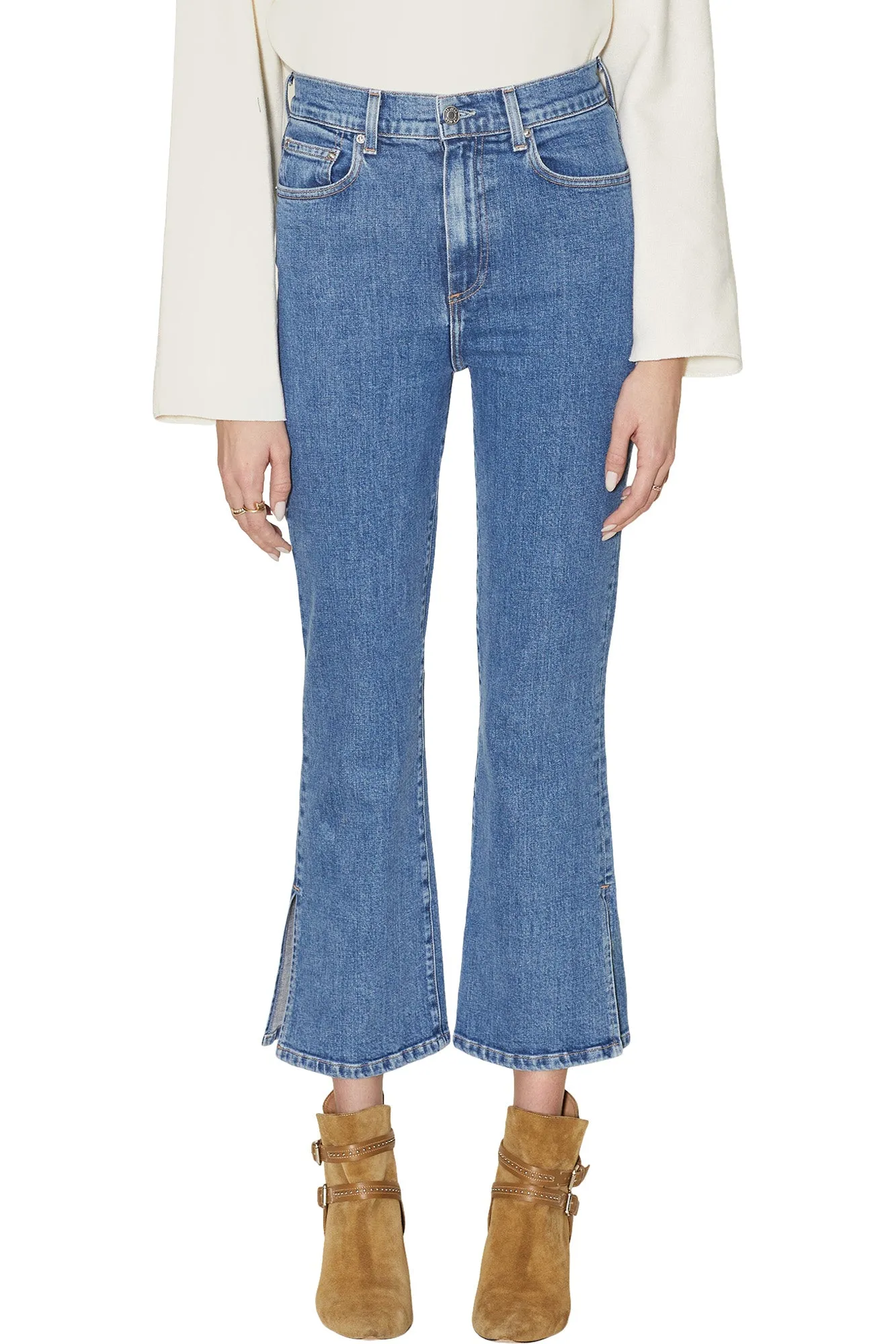 Le Jean Stella Crop Flare in Desert