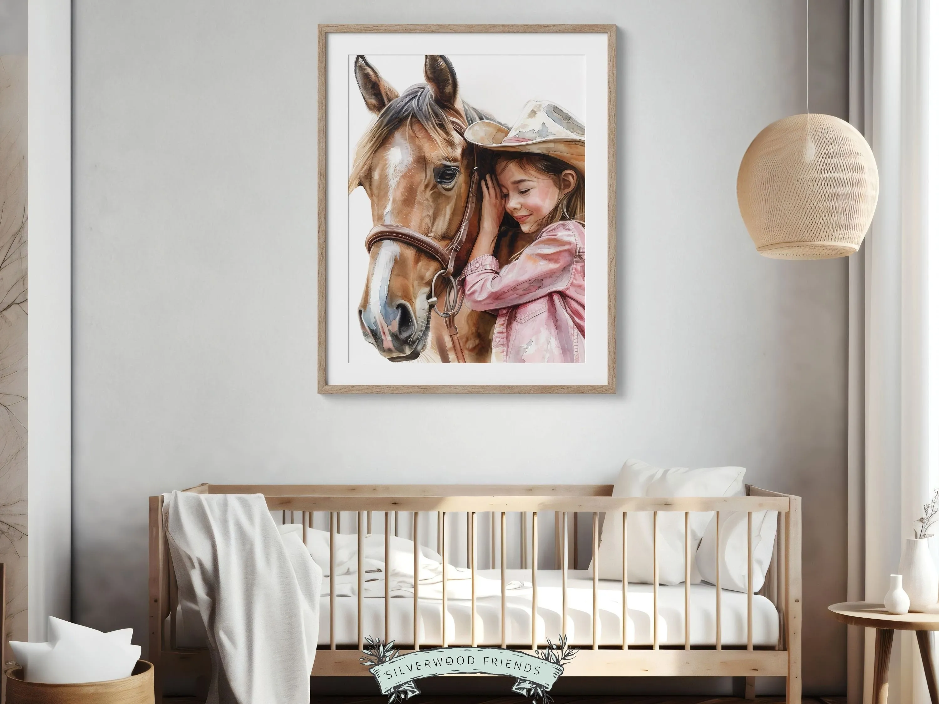 Little Girl Horse Nursery Print - 002