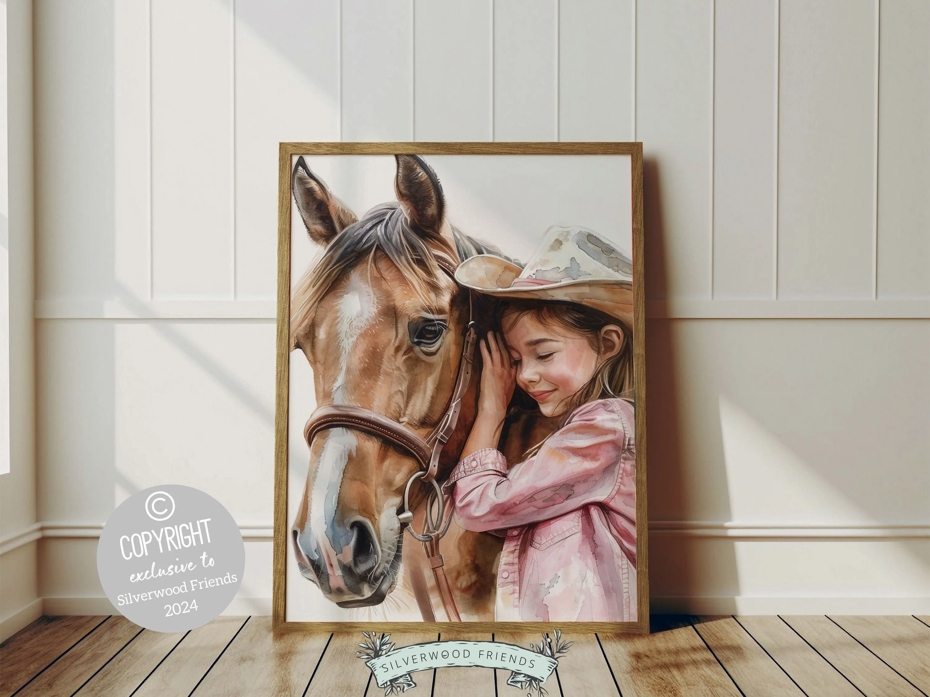 Little Girl Horse Nursery Print - 002