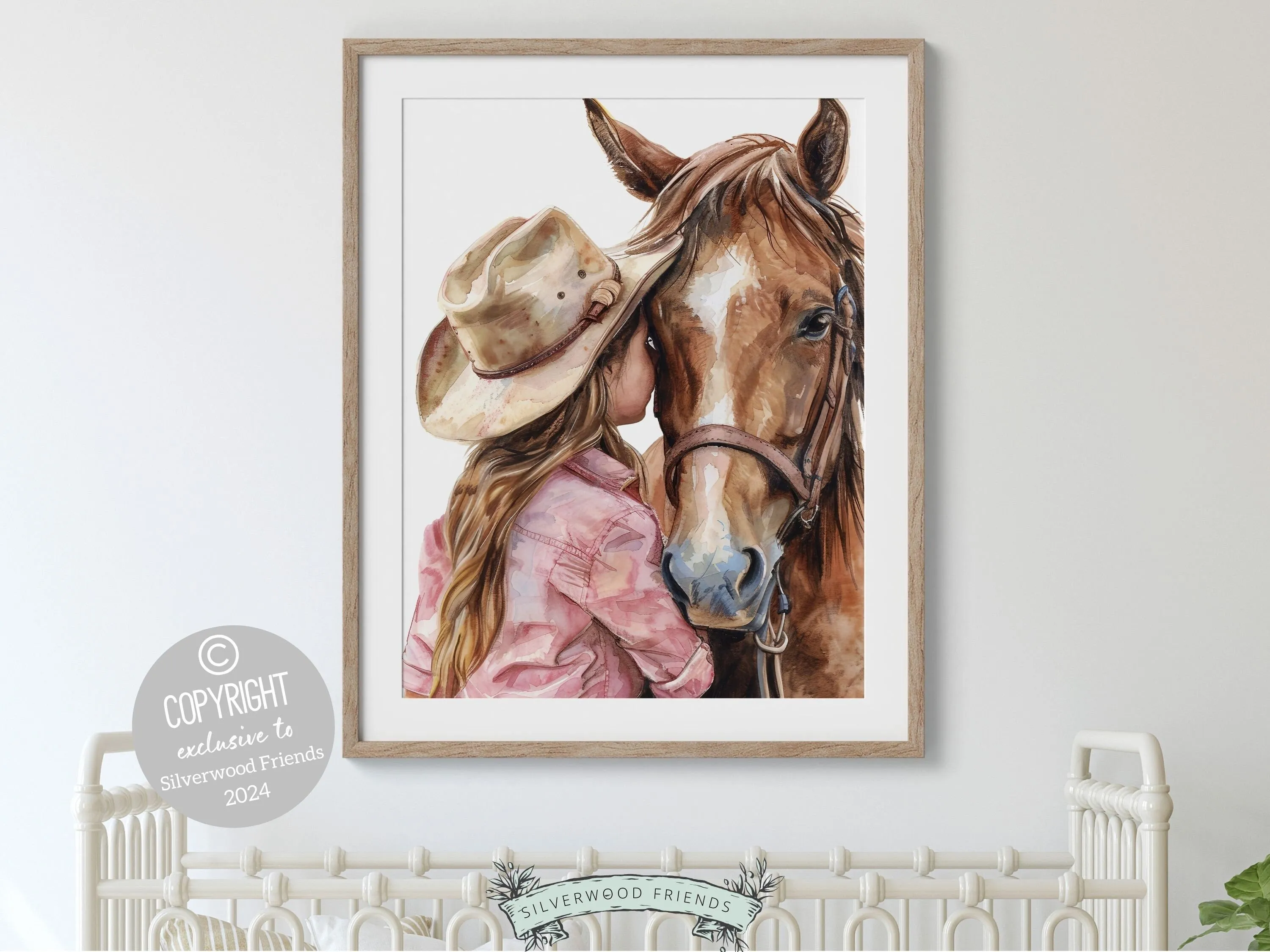 Little Girl Horse Nursery Print - 003