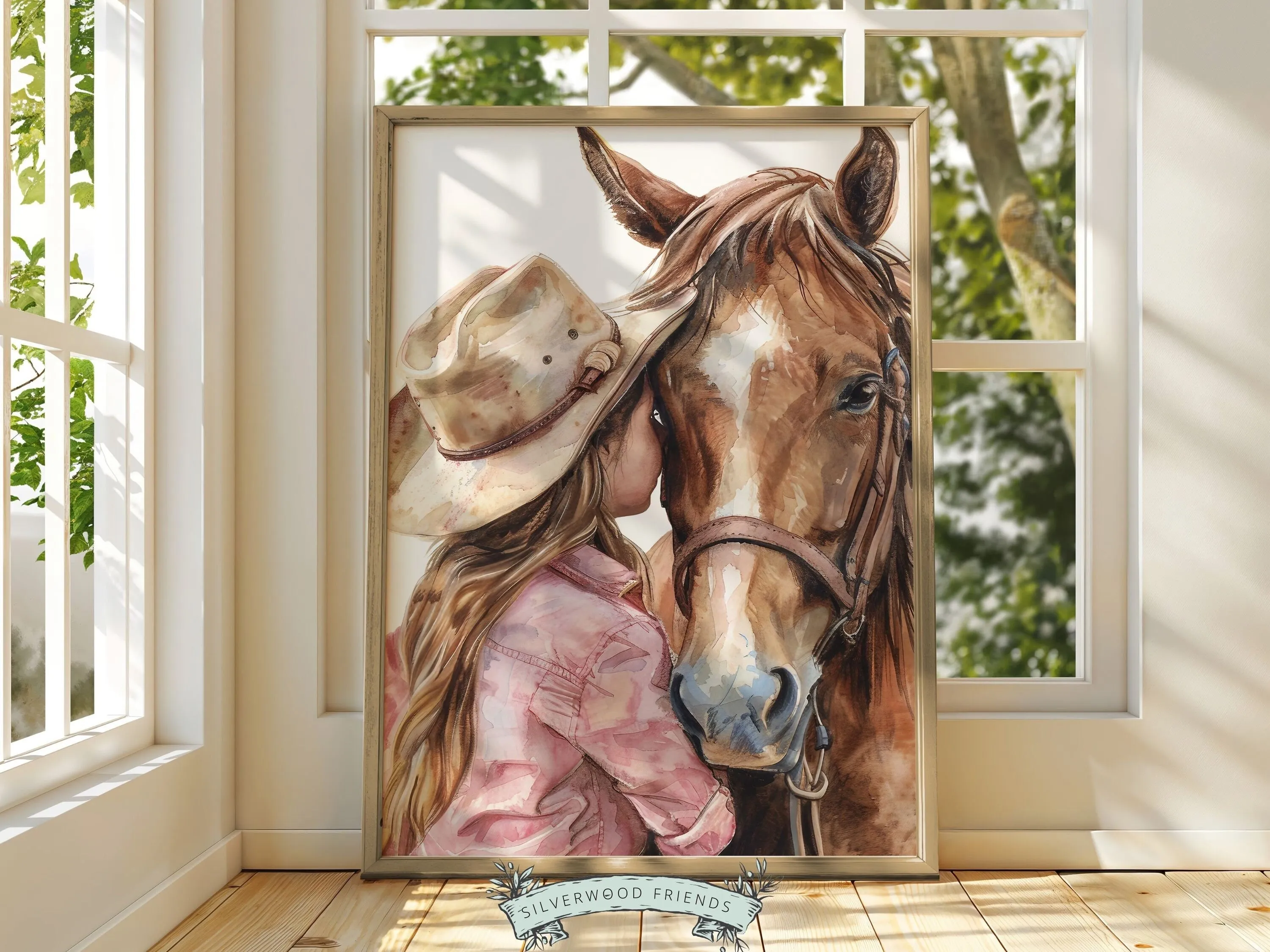 Little Girl Horse Nursery Print - 003