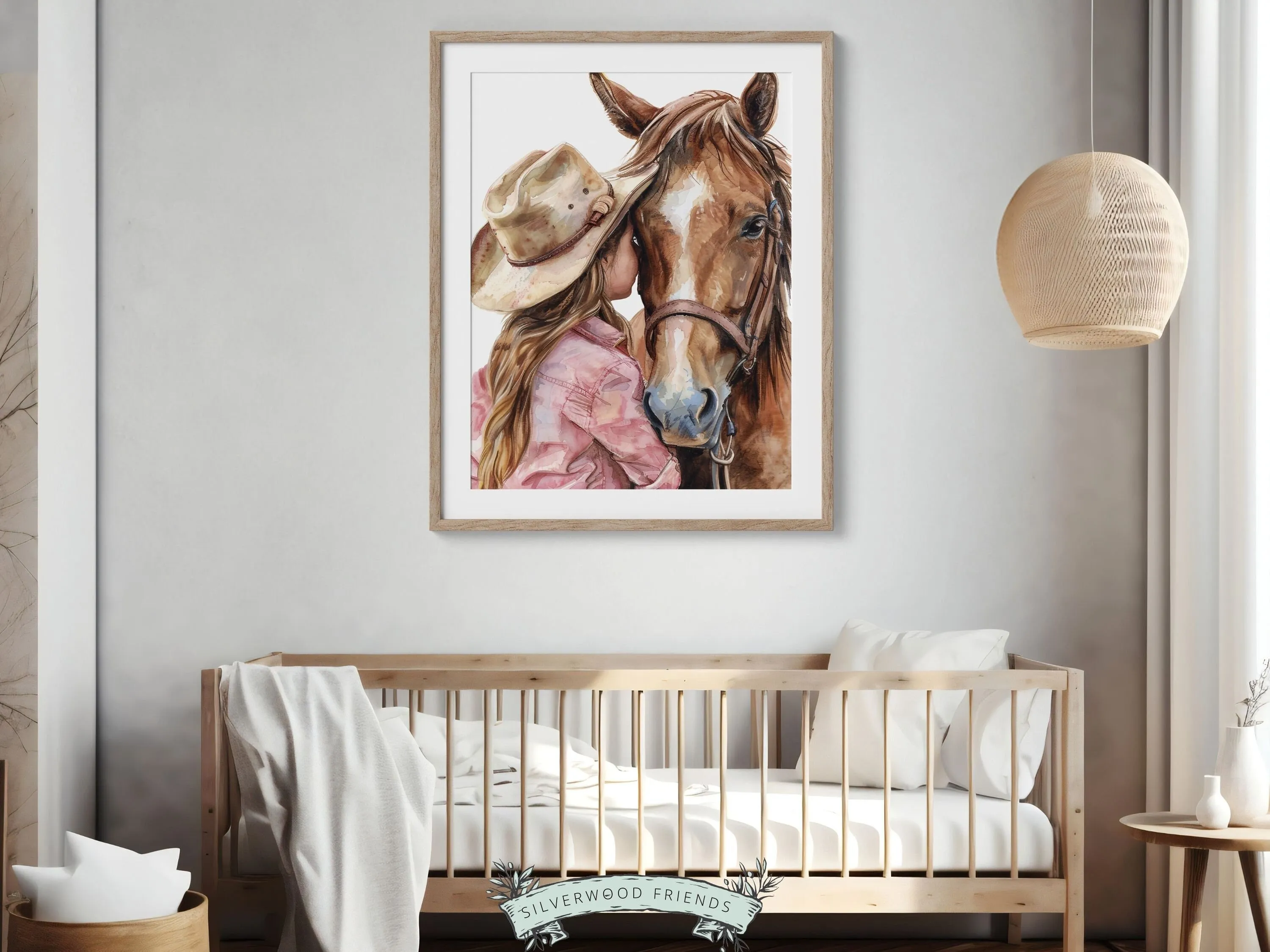 Little Girl Horse Nursery Print - 003