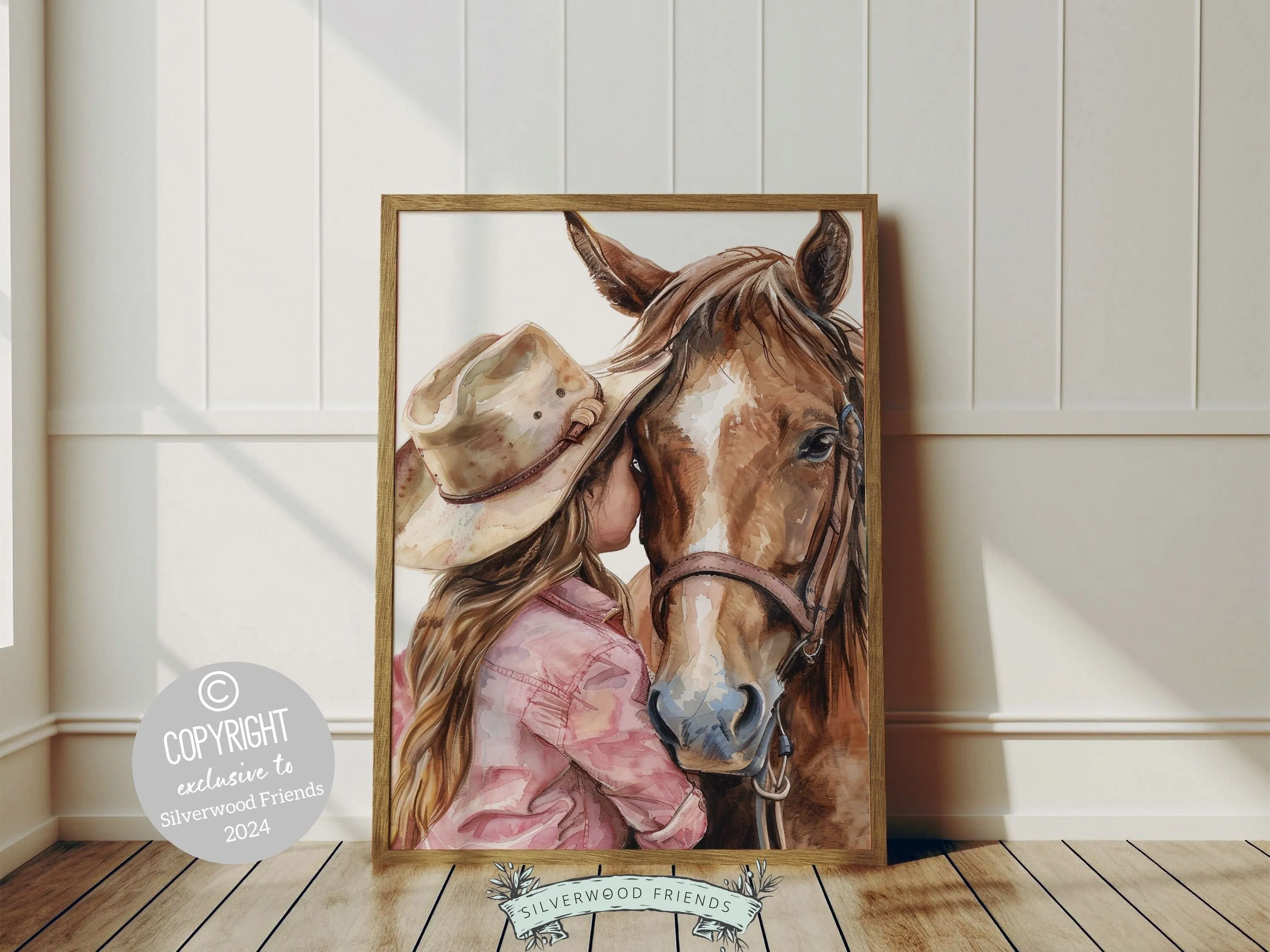 Little Girl Horse Nursery Print - 003