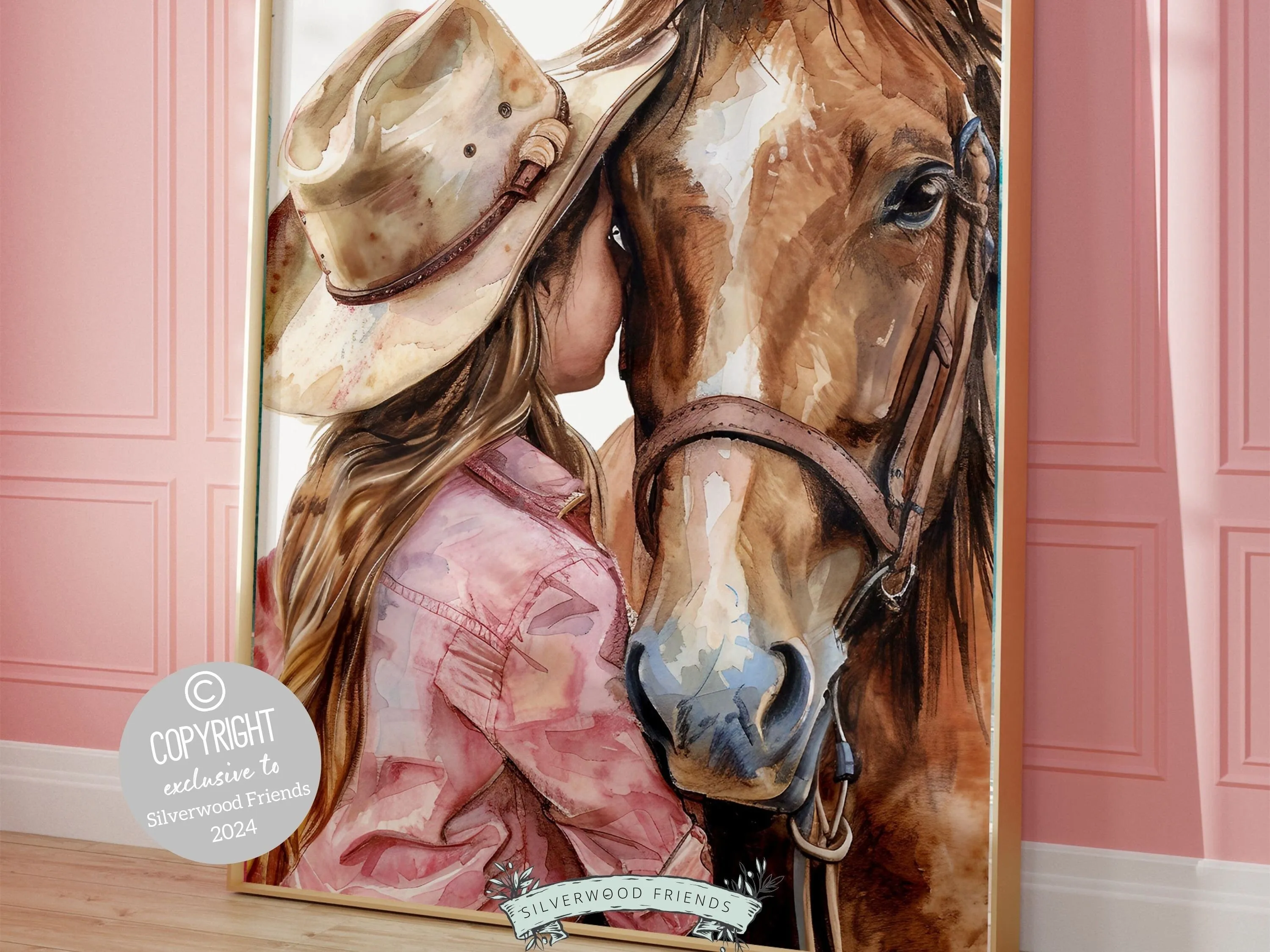 Little Girl Horse Nursery Print - 003