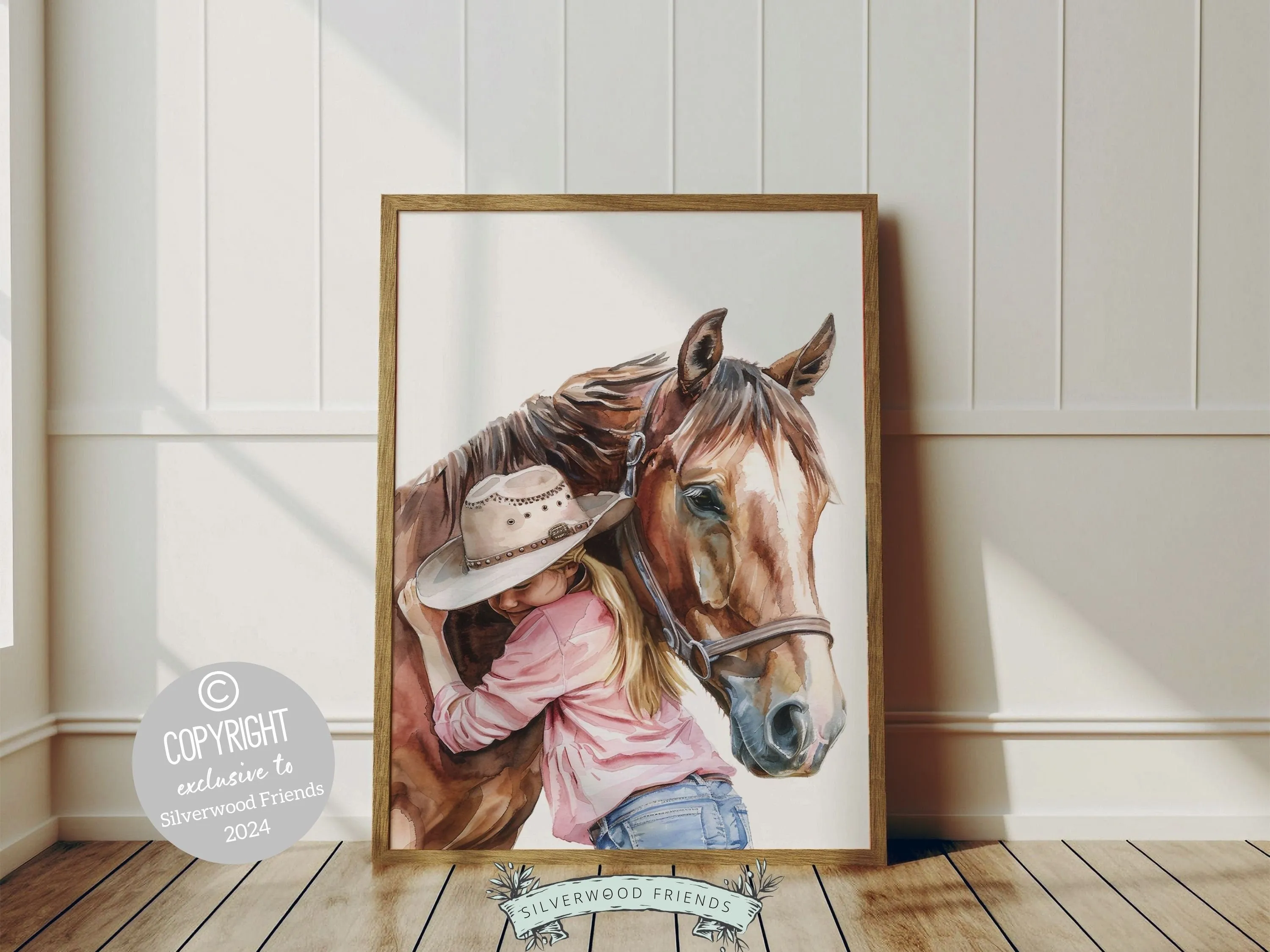 Little Girl Horse Nursery Print - 005