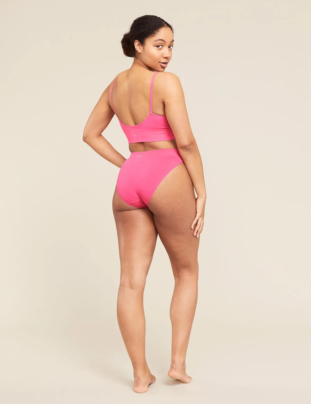 LYOLYTE® Ribbed High Leg Brief - McGrath Pink