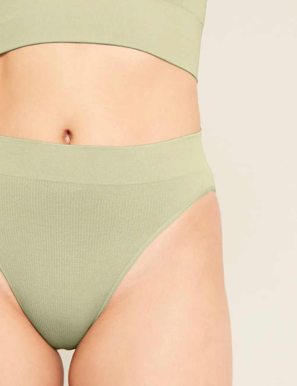 LYOLYTE® Ribbed High Leg Brief - Sage