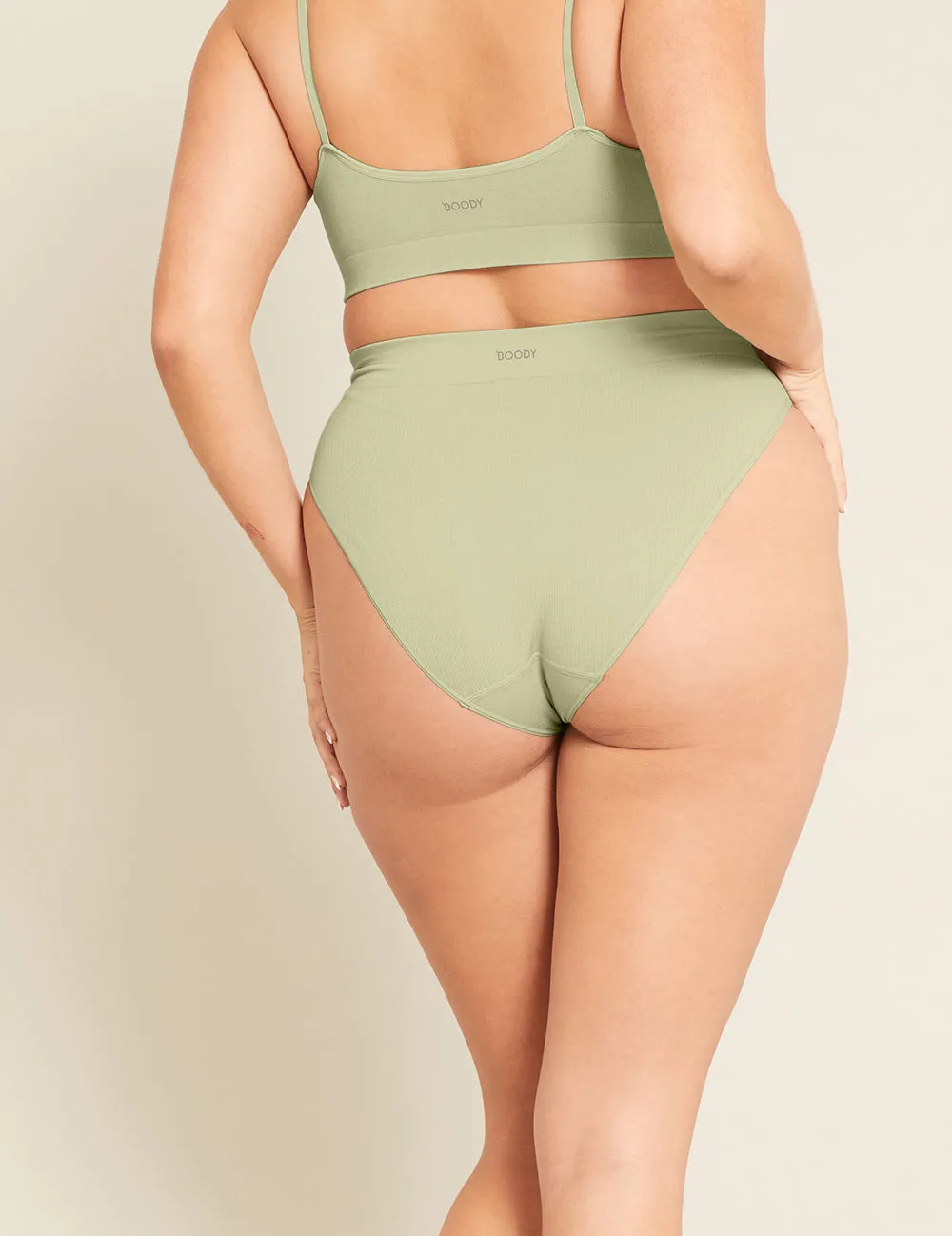 LYOLYTE® Ribbed High Leg Brief - Sage