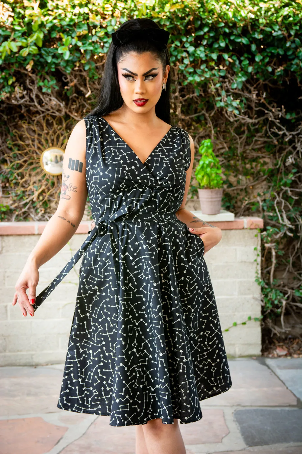 Marie Dress - Black Constellations