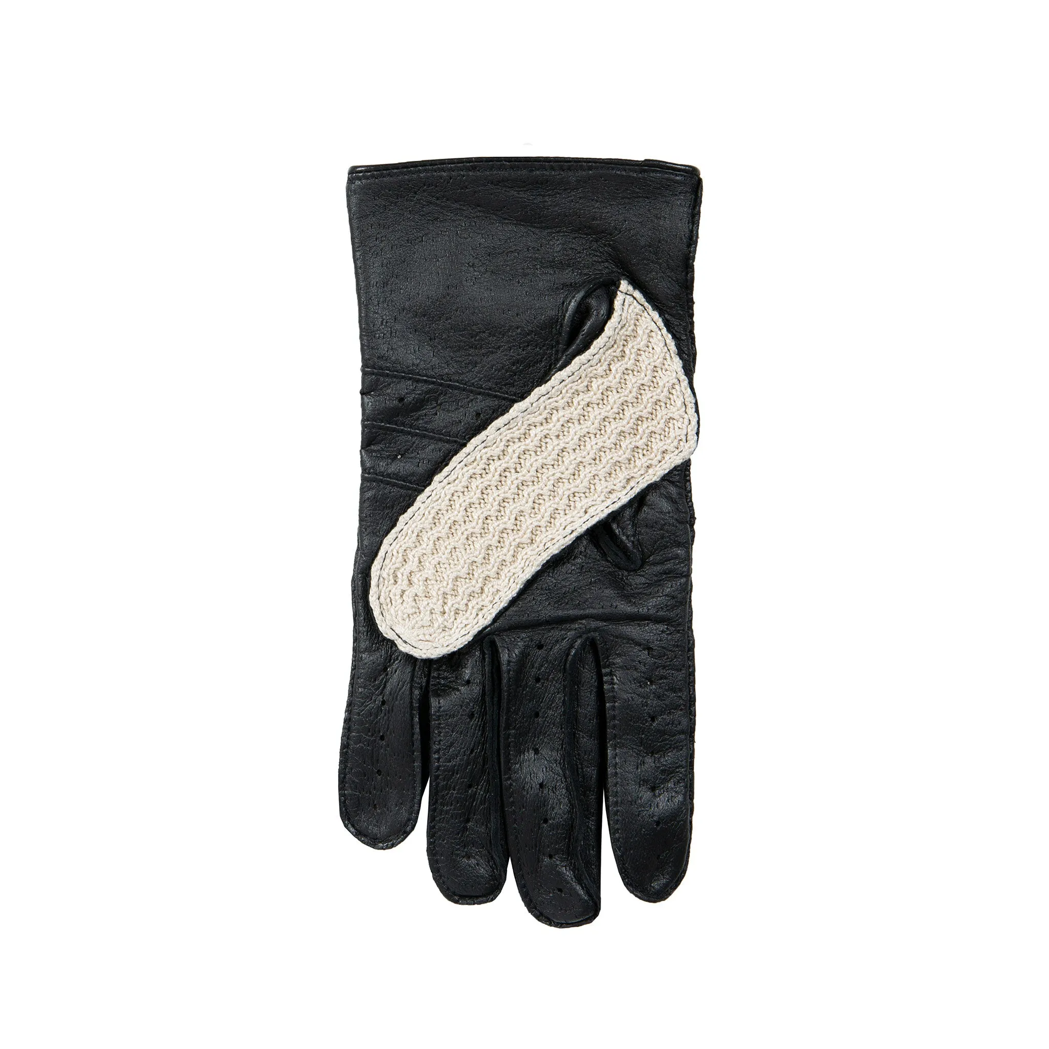 Men’s Crochet-Back Imitation Peccary Leather Driving Gloves