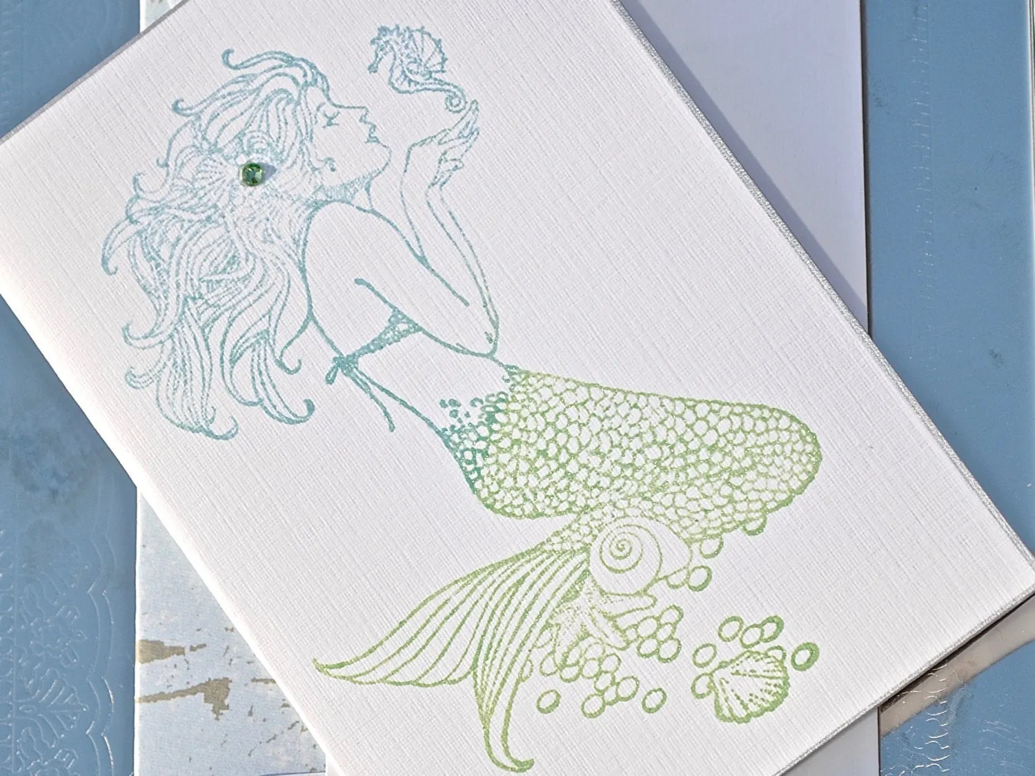 Mermaid Note Card, Mermaid Stationery, Personalized Note Cards, Notecards, Thank You Cards, Greeting Cards, Set of 8