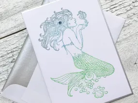 Mermaid Note Card, Mermaid Stationery, Personalized Note Cards, Notecards, Thank You Cards, Greeting Cards, Set of 8