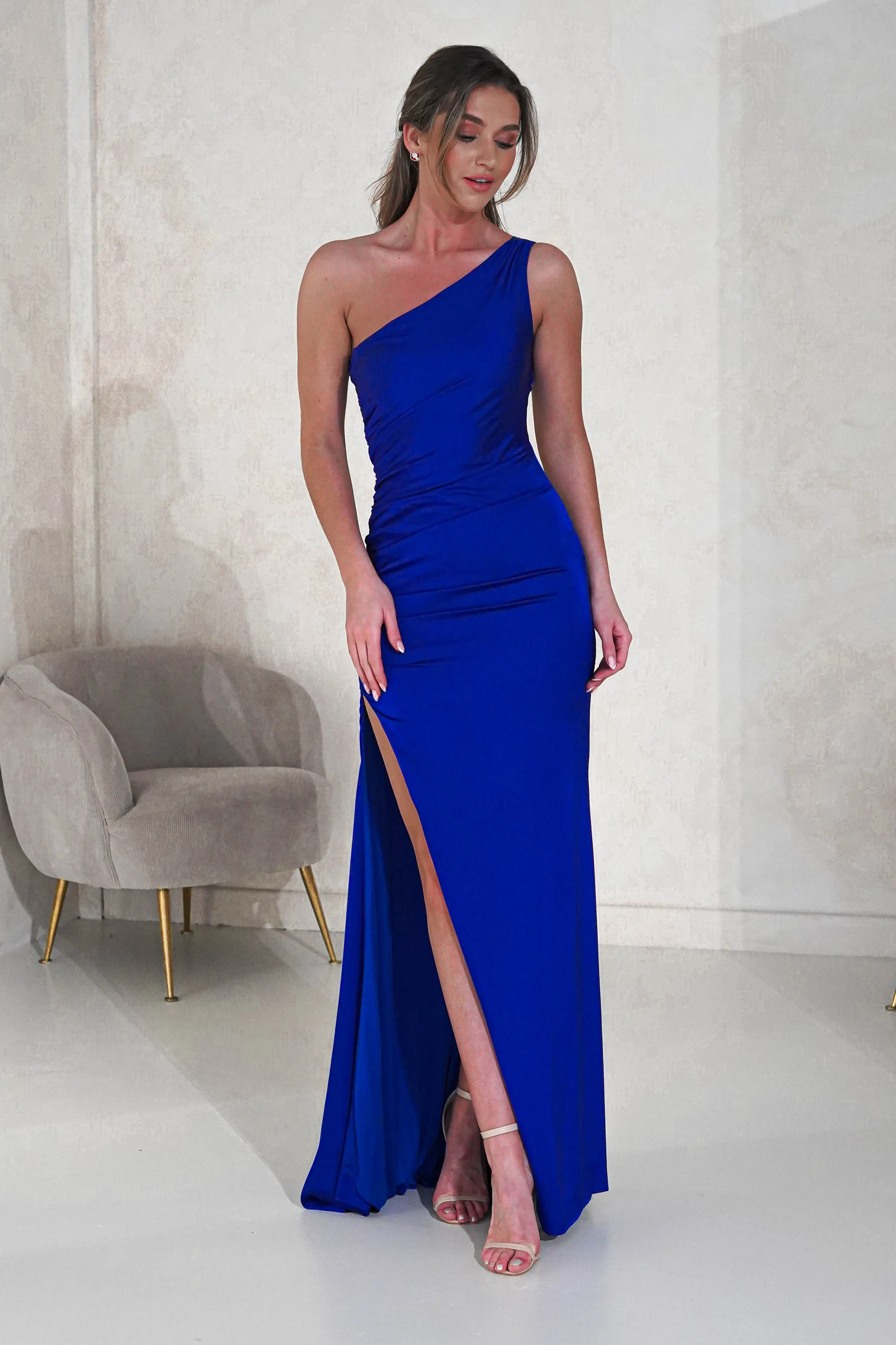 Mia One Shoulder Maxi Gown | Royal Blue