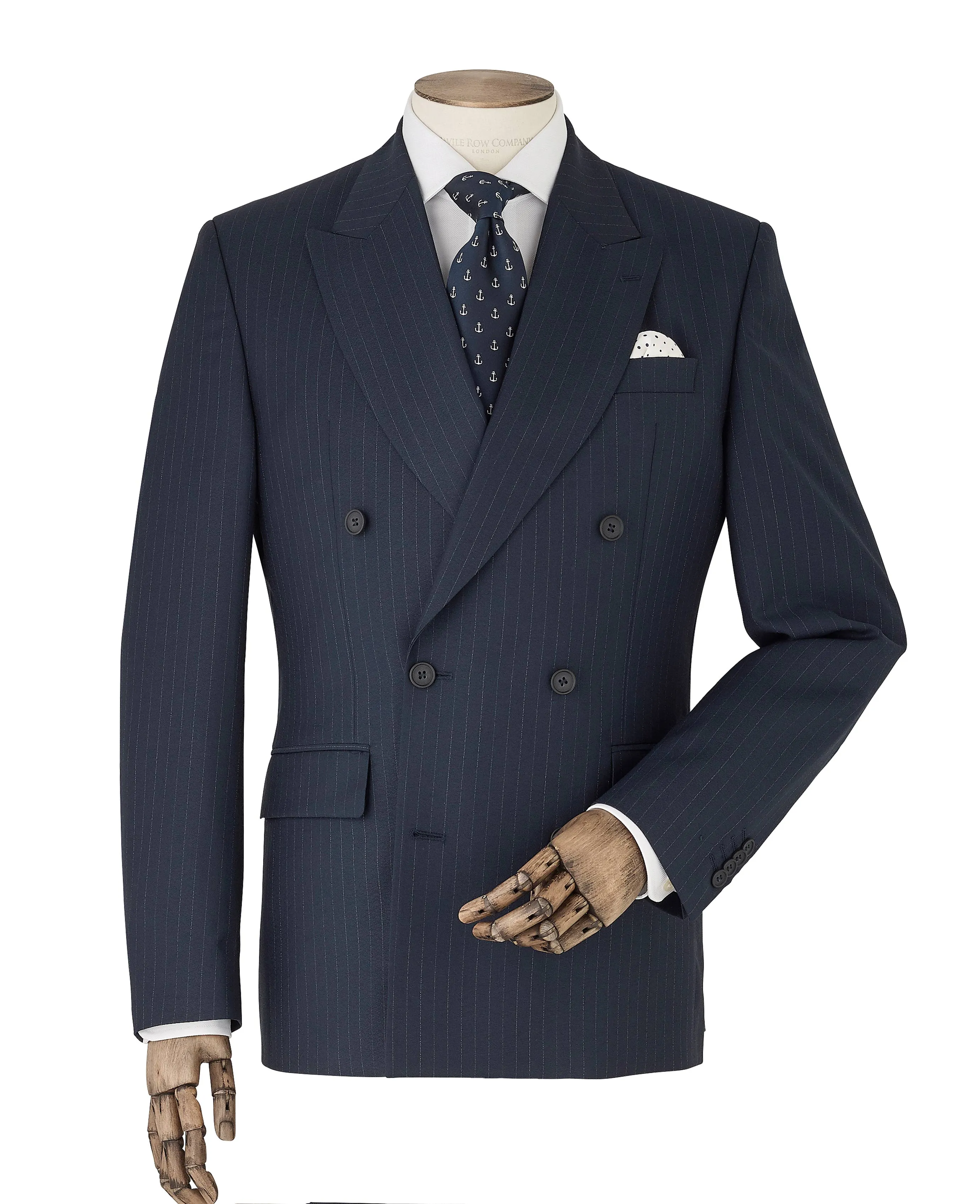 Navy Stripe Double-Breasted Suit