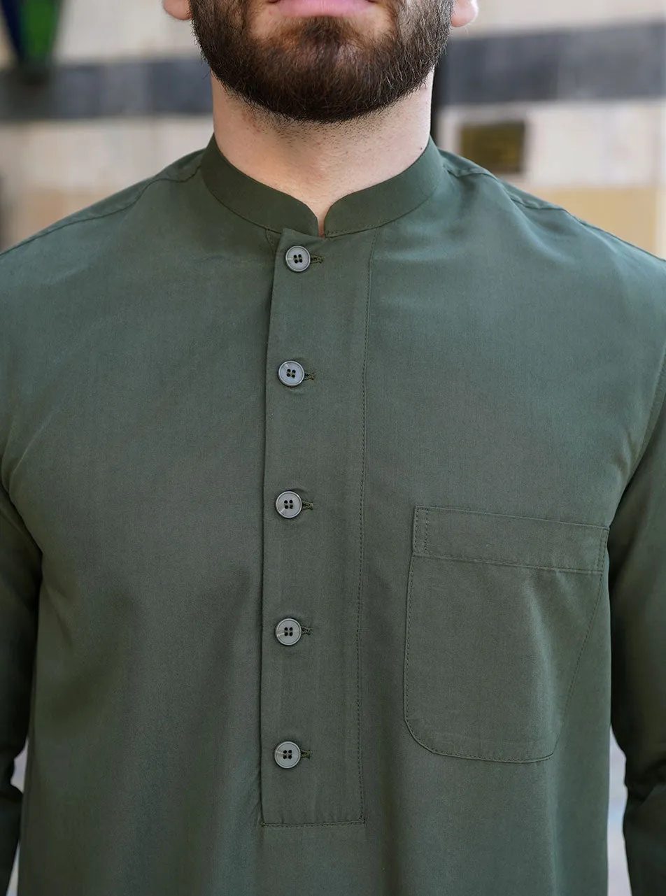 Overlapping Button Placket Top