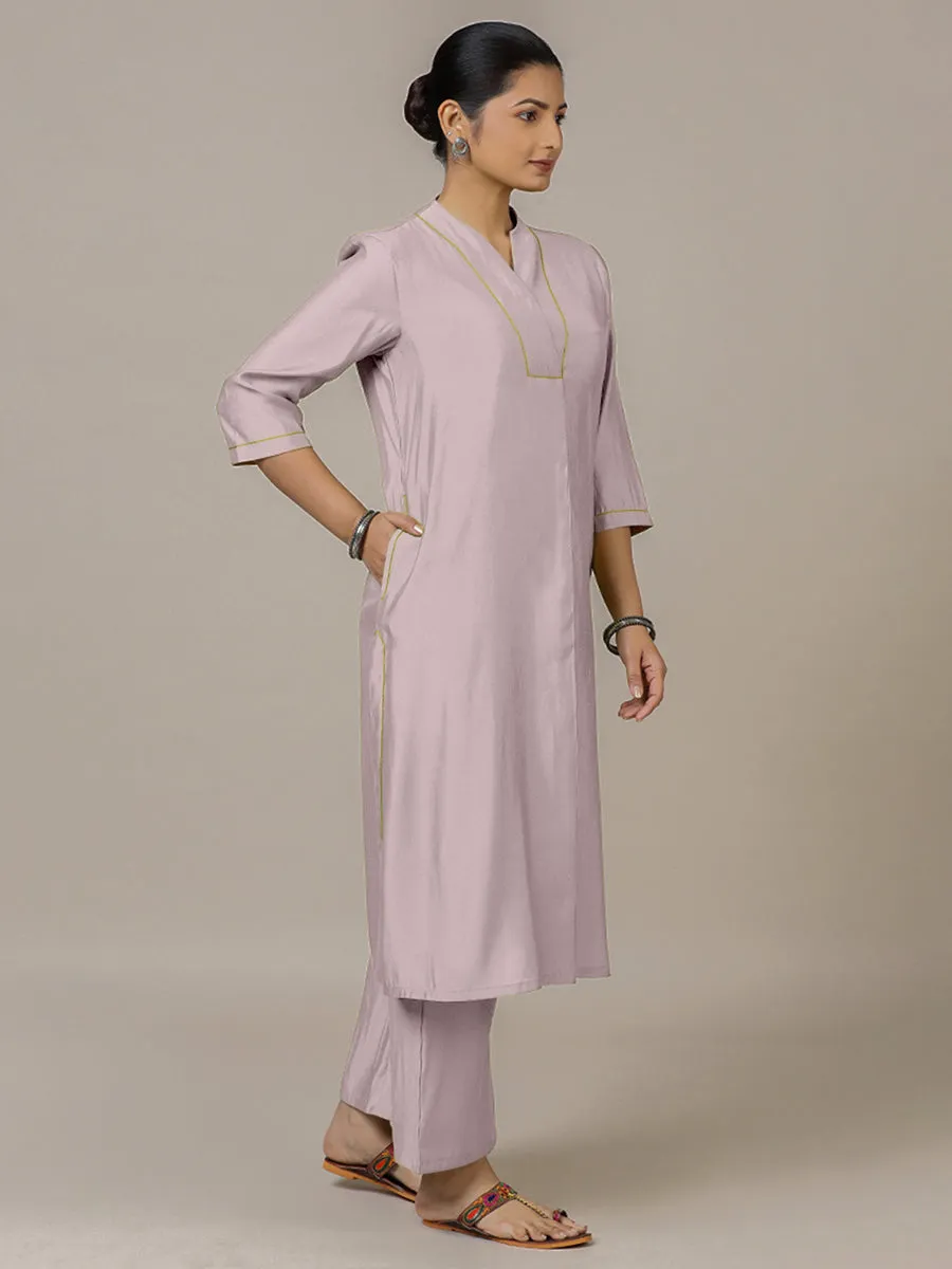 Paakhi x Rozaana | A Line Kurta in Lilac with Thread Work | Coords or Only Kurta