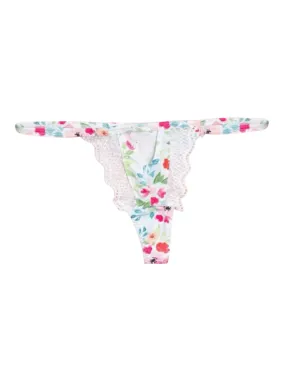 Painted Floral Peek-a-Boo Thong