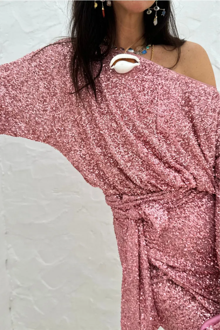 Pink Sequin Tilly Top