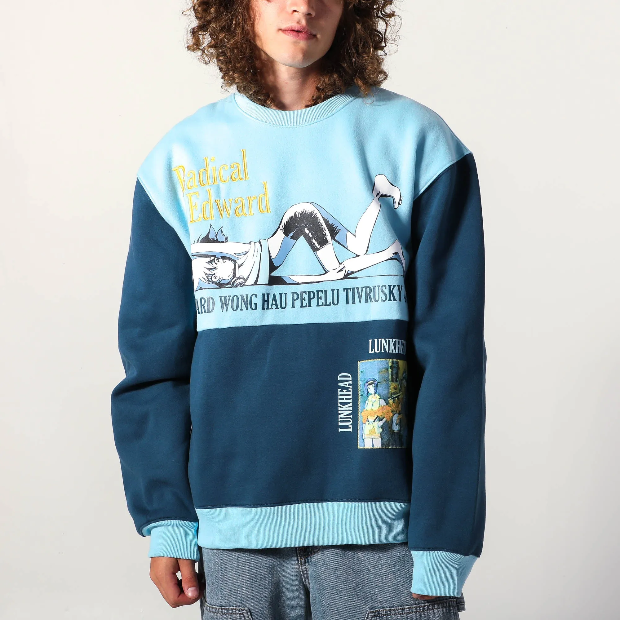 Radical Edward & Ein Patchwork Panel Crew Neck Sweatshirt