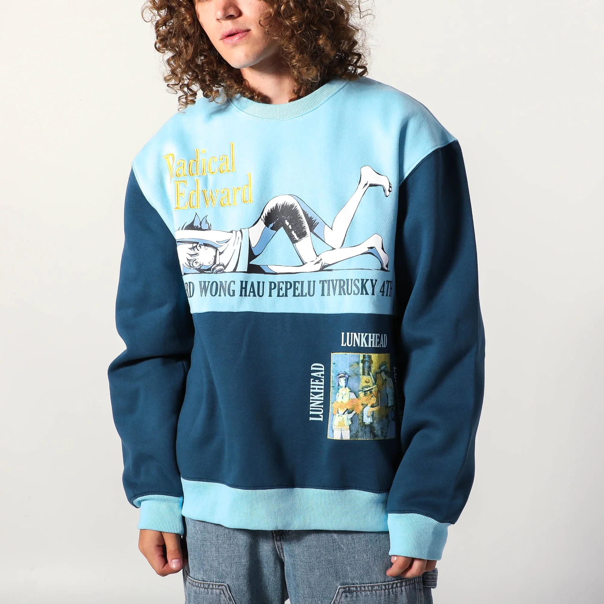 Radical Edward & Ein Patchwork Panel Crew Neck Sweatshirt