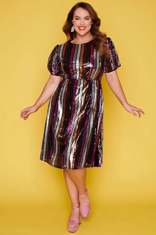 Rainbow Room Berry Dress