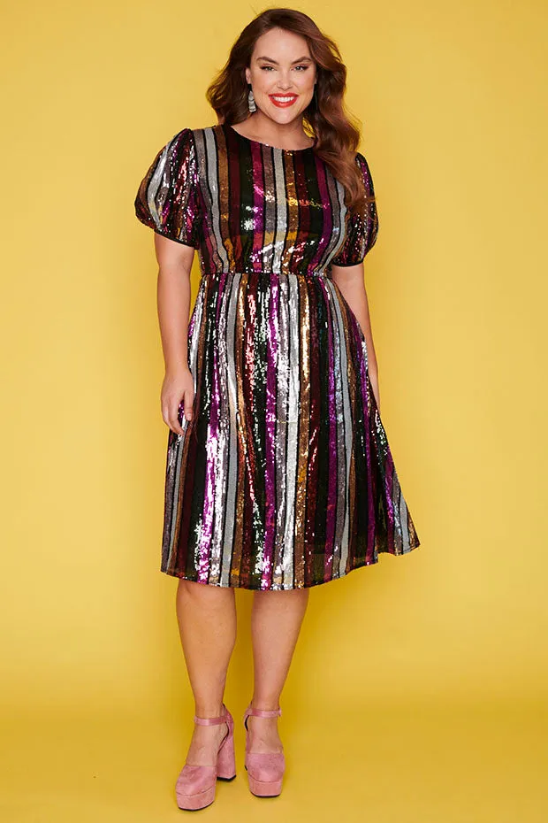 Rainbow Room Berry Dress