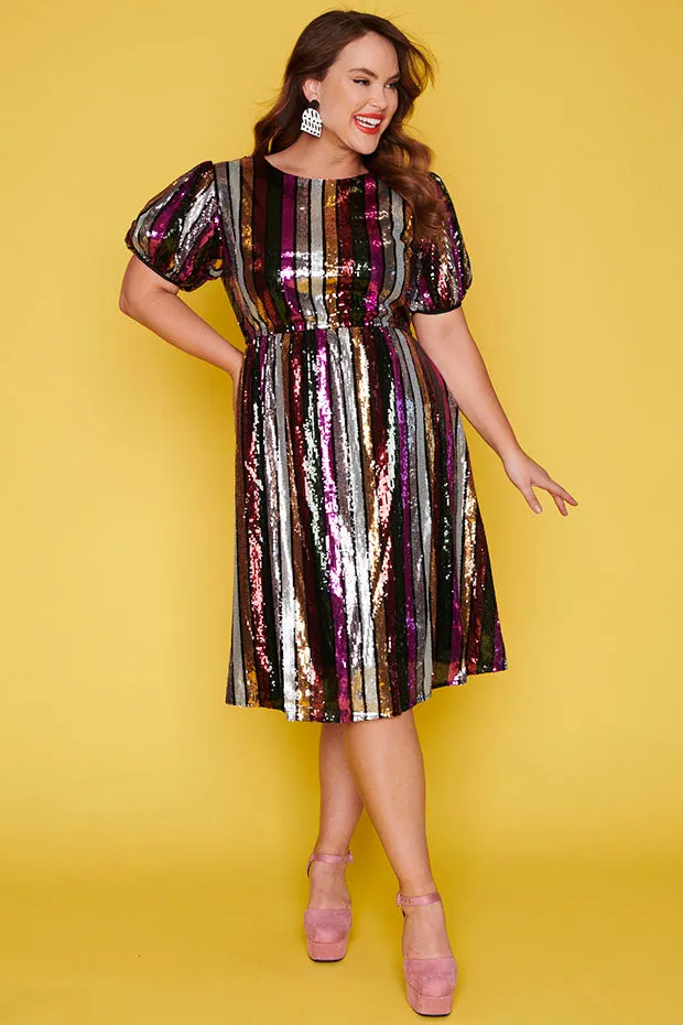 Rainbow Room Berry Dress