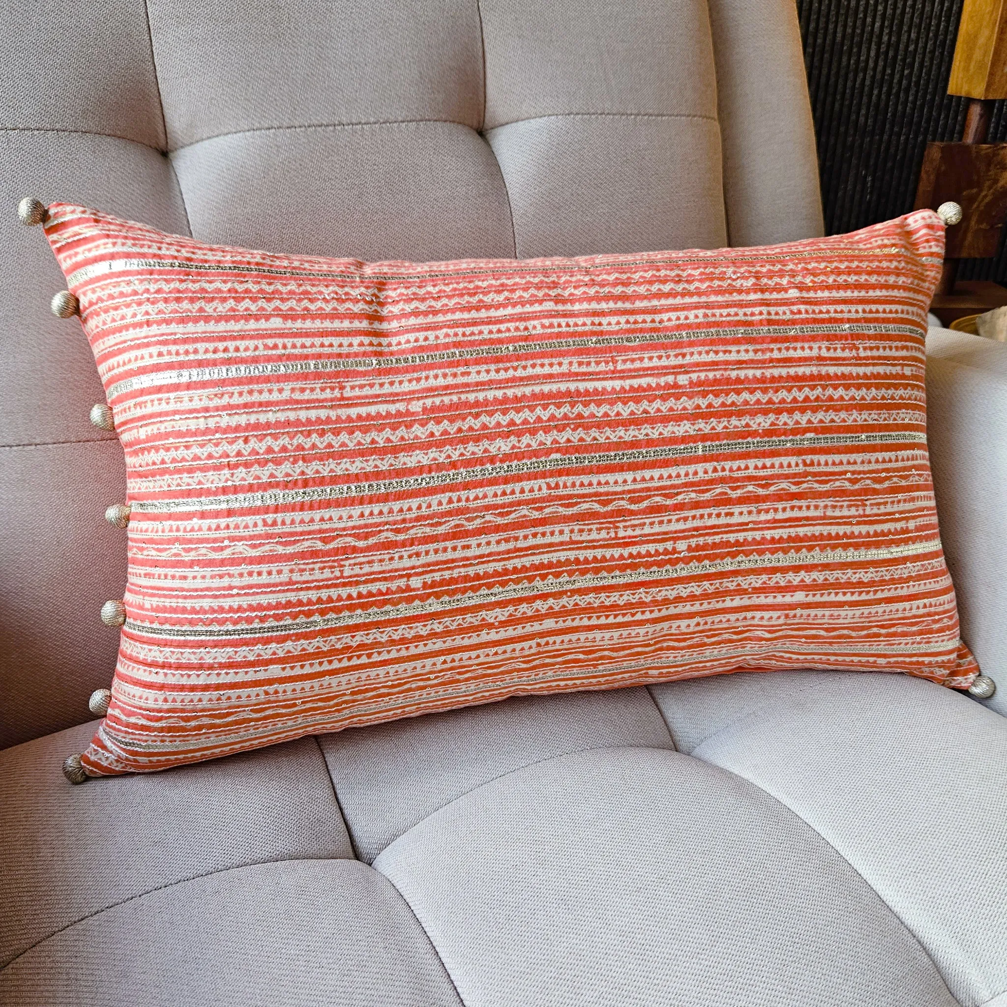 Rang Lumbar Cushion Cover, Narangi 30x50 cm