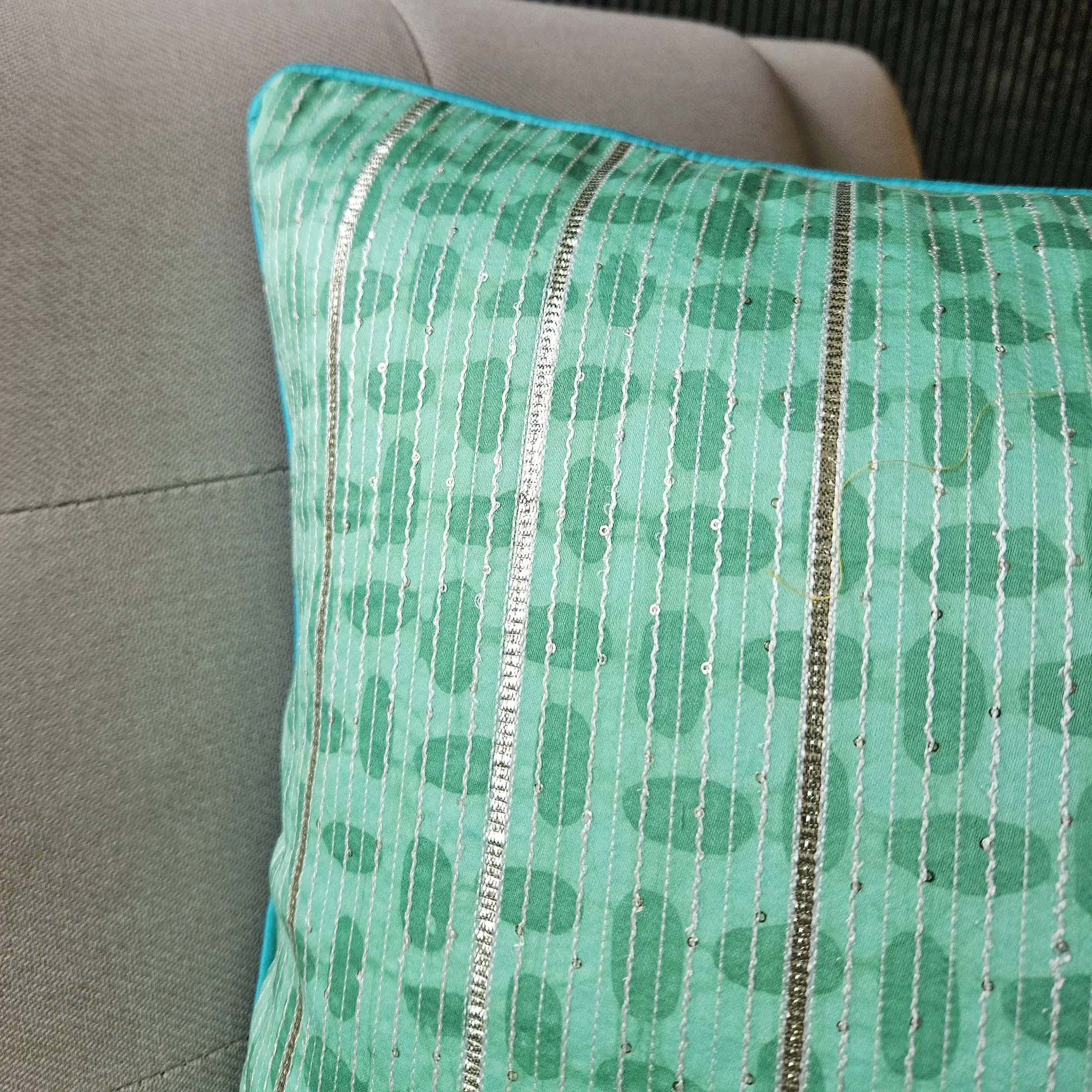 Rang Lumbar Cushion Cover, Rama Green 45x45 cm