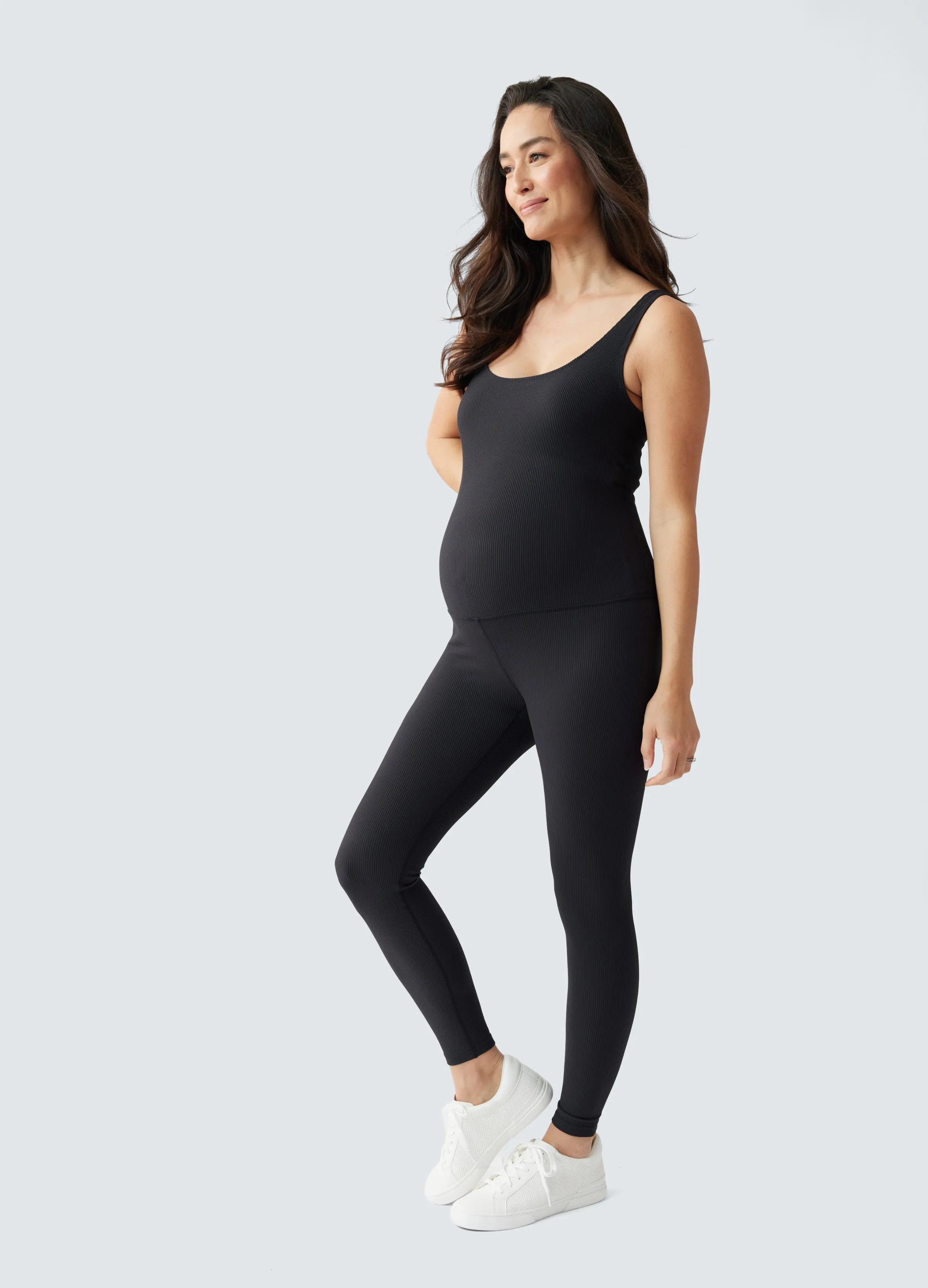 Rib Full Length Maternity Bodysuit